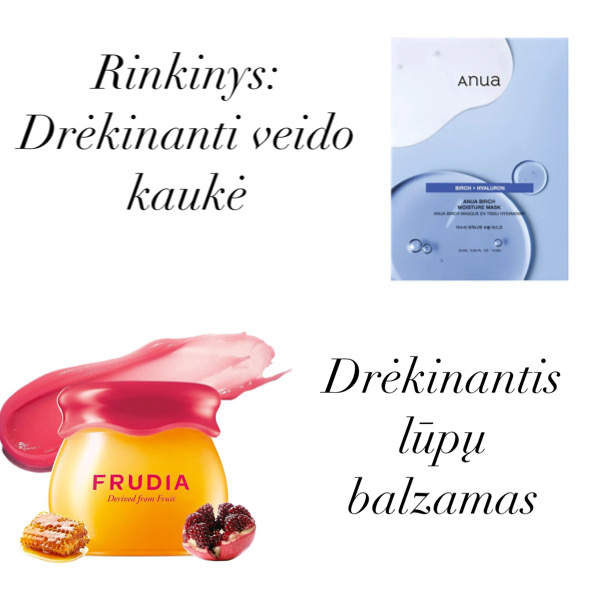 Rinkinys: drėkinanti veido kaukė + drėkinantis lūpų balzamas 