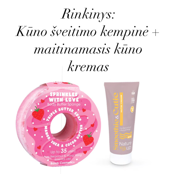 Kūno šveitimo kempinė + maitinamasis kūno kremas