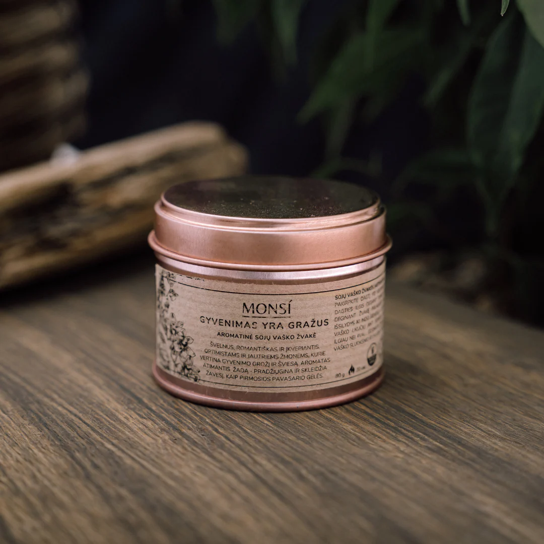 Sojų vaško žvakė - Gyvenimas yra gražus (100ml)