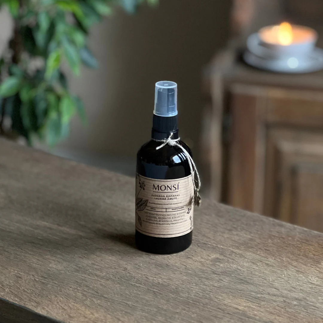 Purškiamas namų kvapas - Juodasis gintaras ir laukinė žibutė (100ml)