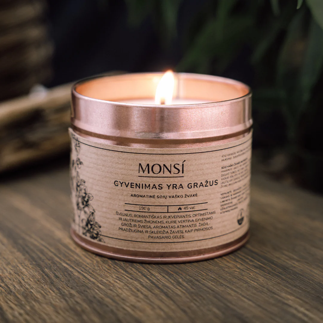 Sojų vaško žvakė - Gyvenimas yra gražus (250ml)