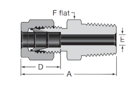 Swagelok Male Connector SS-810-1-8RT – 1/2" OD x 1/2" BSPT SS316