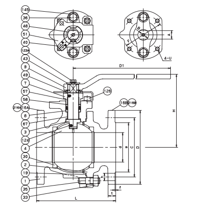 Kitz Ball Valve 3" ANSI 150 RF Flange WCB - 150SCTDZM