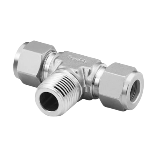 Swagelok Male Branch Tee 3/8" OD x 3/8" MNPT x 3/8" OD – 316 SS - SS-600-3-6TTM