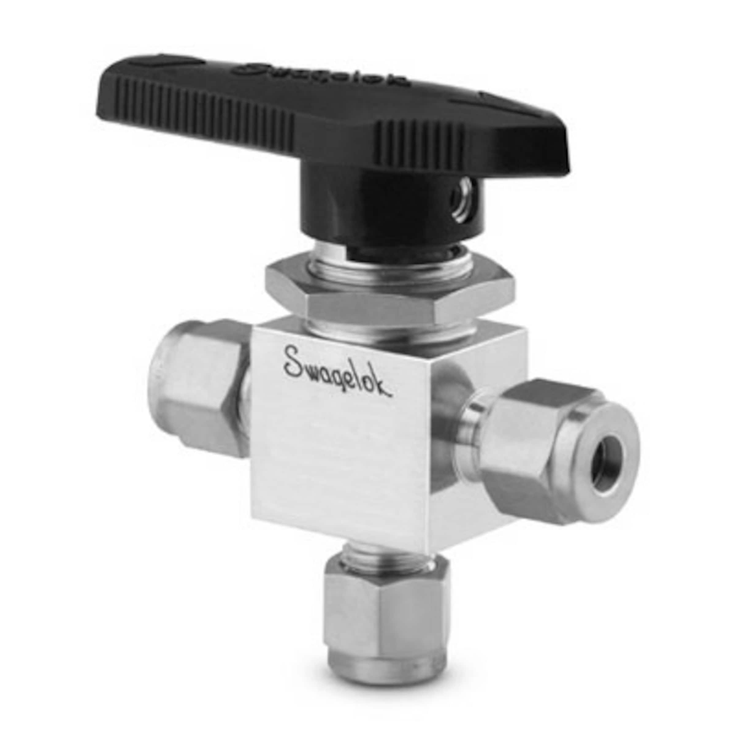 Ball Valve 3-Way 1/4" Tube Swagelok SS-42GXS4-51S