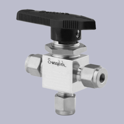 Ball Valve 3-Way 1/4" Tube Swagelok SS-42GXS4-51S