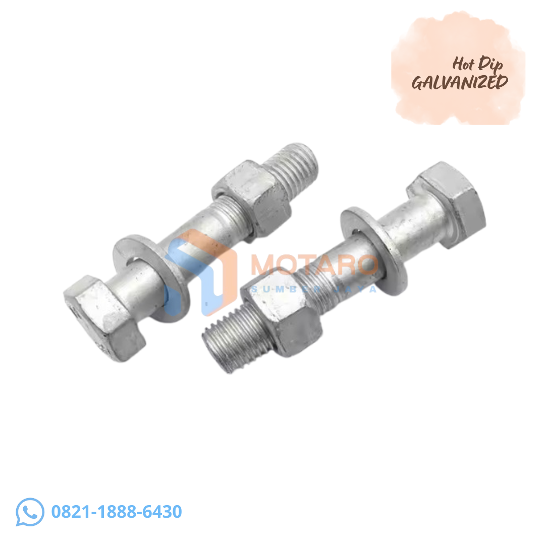 Supplier Lokal - Hex Bolt. Nut, & Washer. Gr.8.8 HDG Teredia Ukuran Hot Dip Galvanis