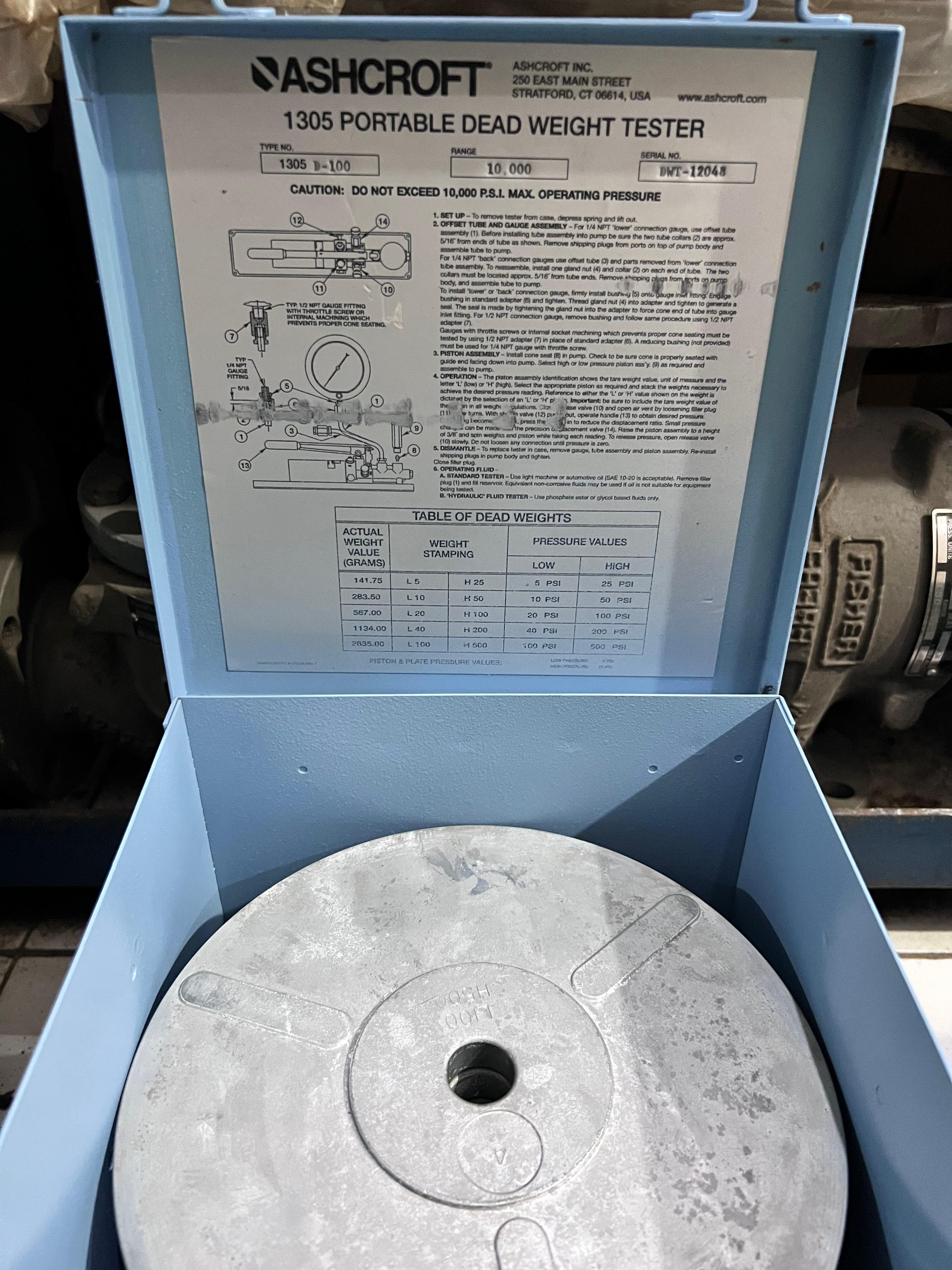 Supplier Ashcroft 1305 Portable Dead Weight Tester