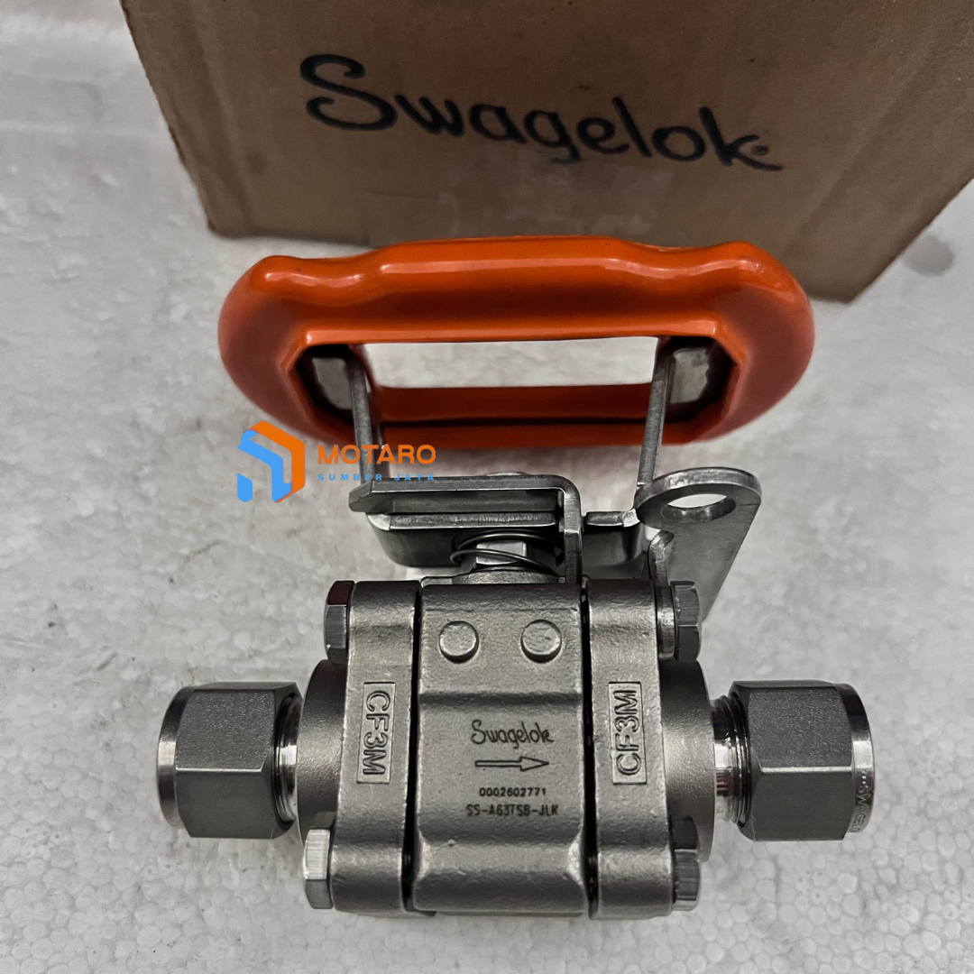 Agen Swagelok SS-63TS8-JLK Ball Valve, 1/2" Tube Fitting, 3-Way, High-Pressure, Full Port
