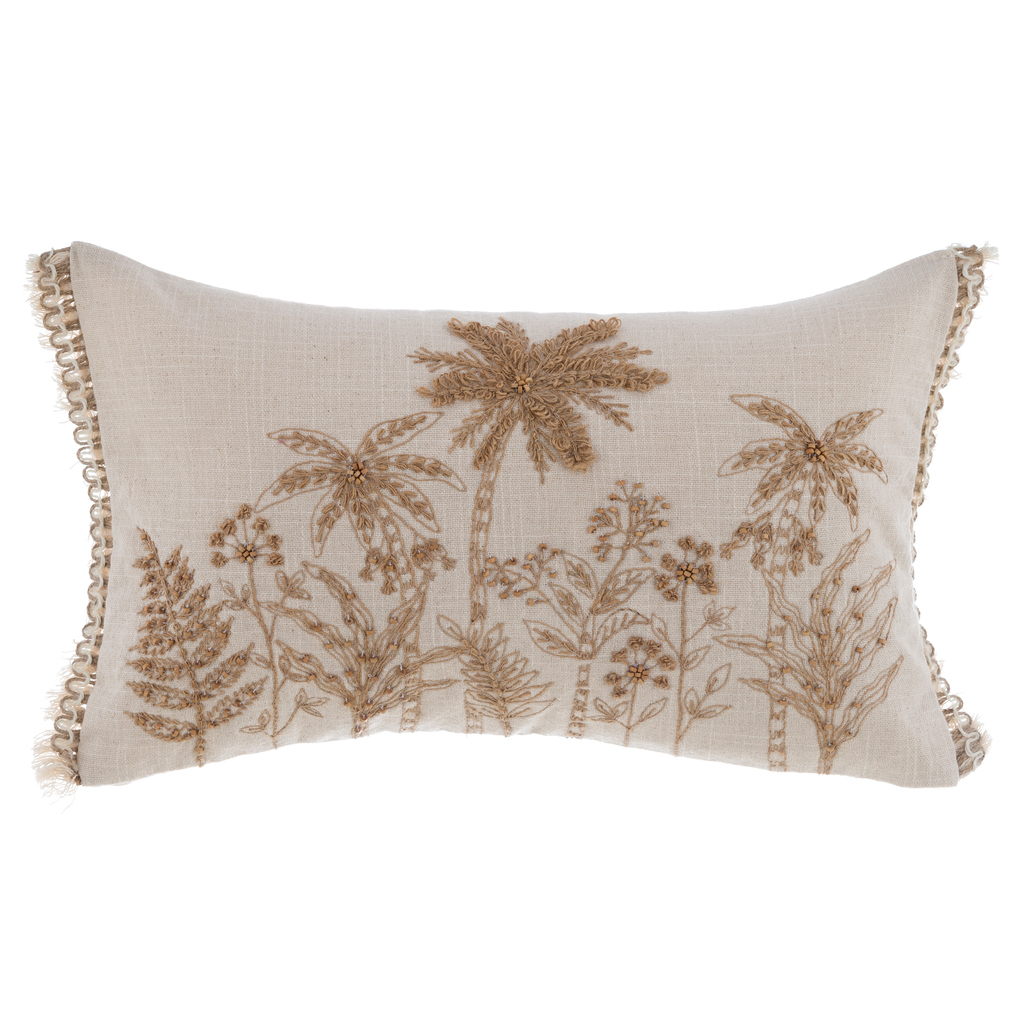 Cuscino con palme ricamato