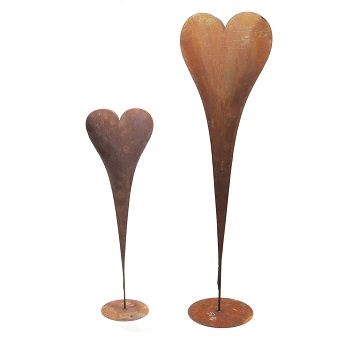 Cuore allungato GRANDE con base cm 120h in ferro