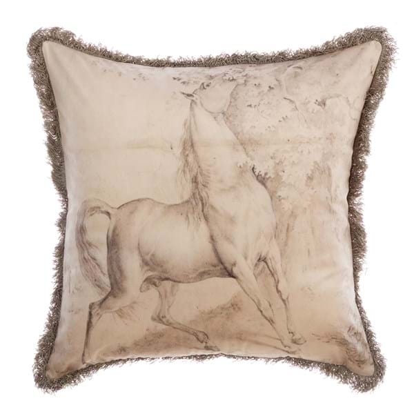 Cuscino stampato con frange