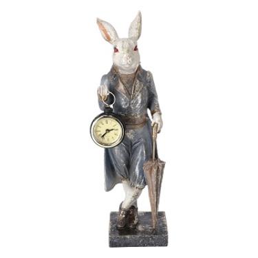 Coniglio uomo con ombrello e orologio