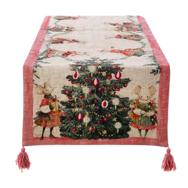 Runner favola di Natale con nappe