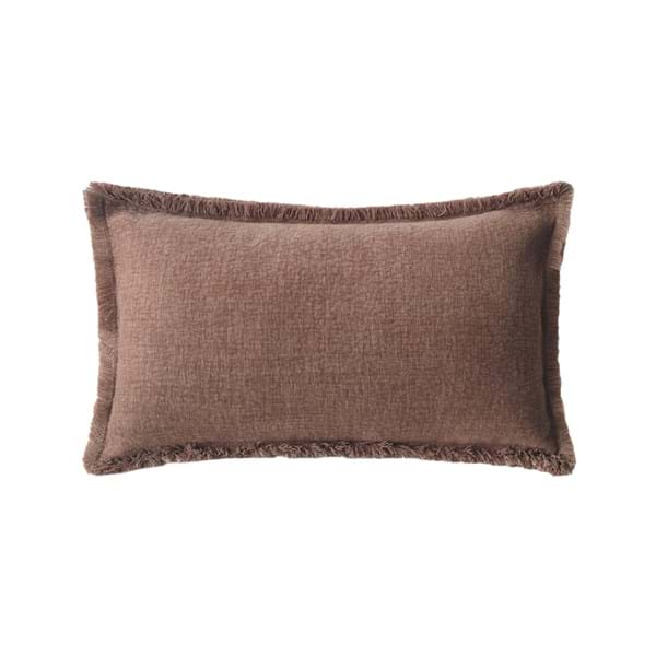 Cuscino rettangolare con bordo sfrangiato