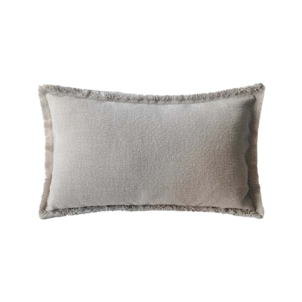 Cuscino rettangolare con bordo sfrangiato