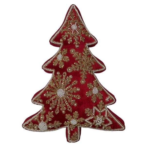 Cuscino ricamato albero di Natale