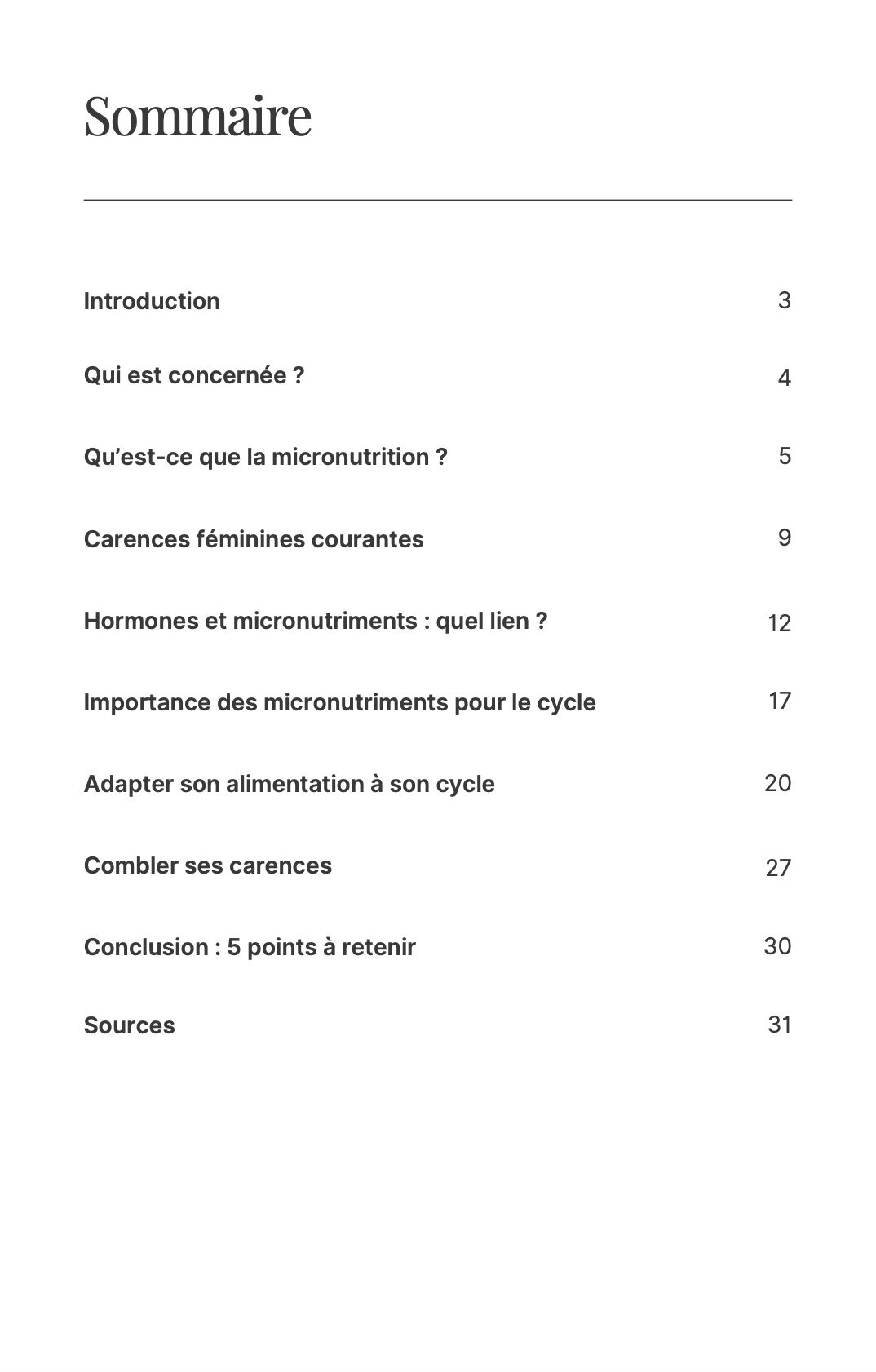 Guide de la micronutrition féminine