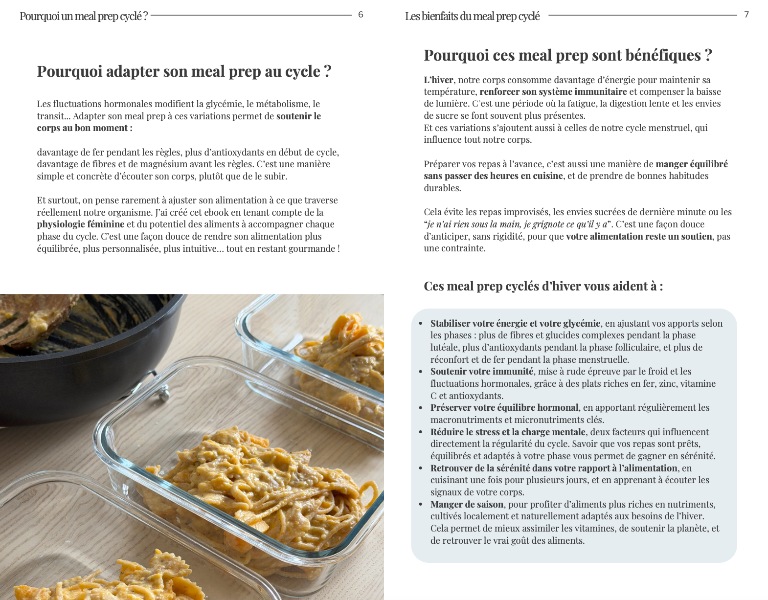 Meal prep cyclé d'hiver