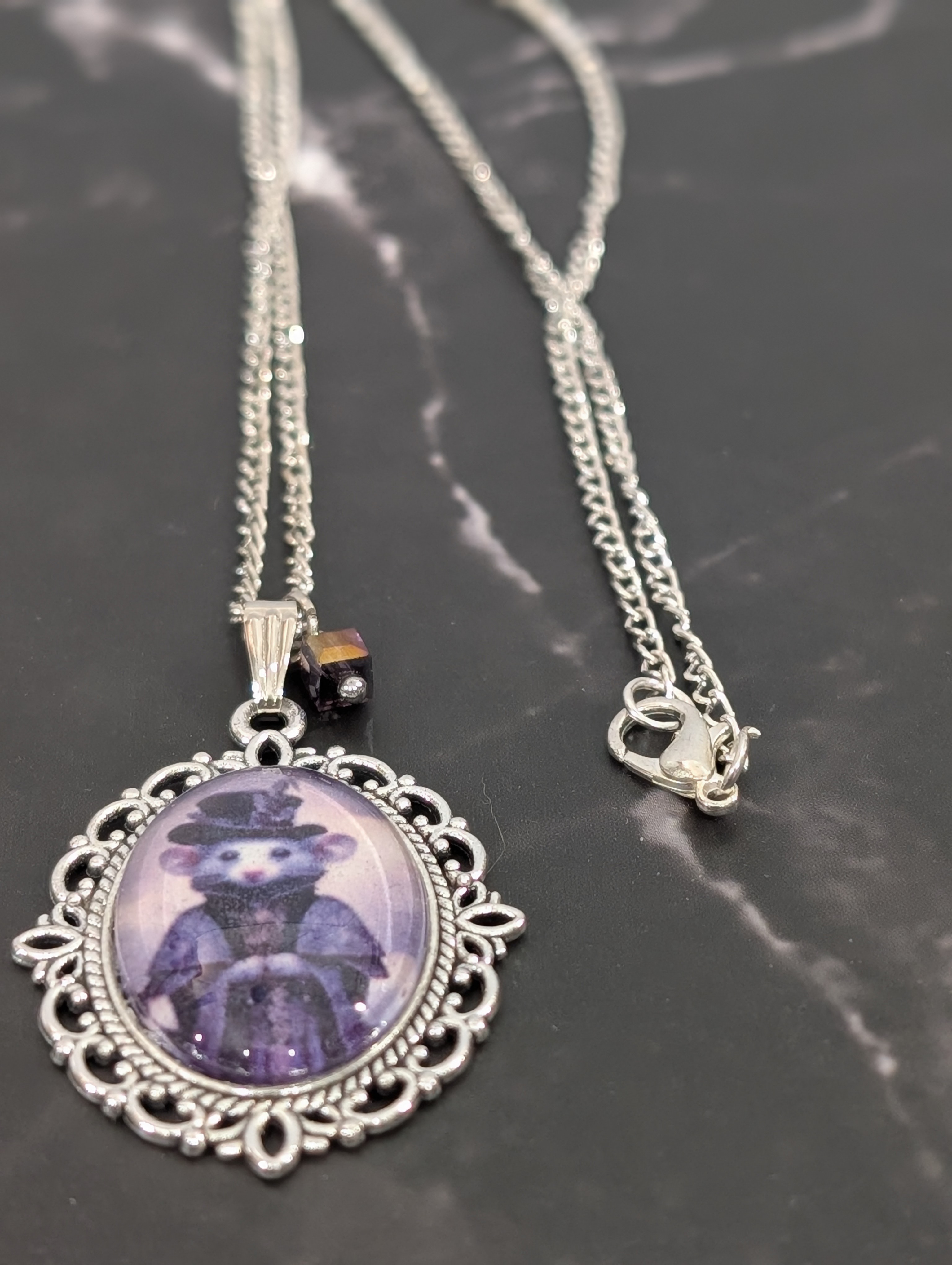 Gothic Possum Portrait Necklace