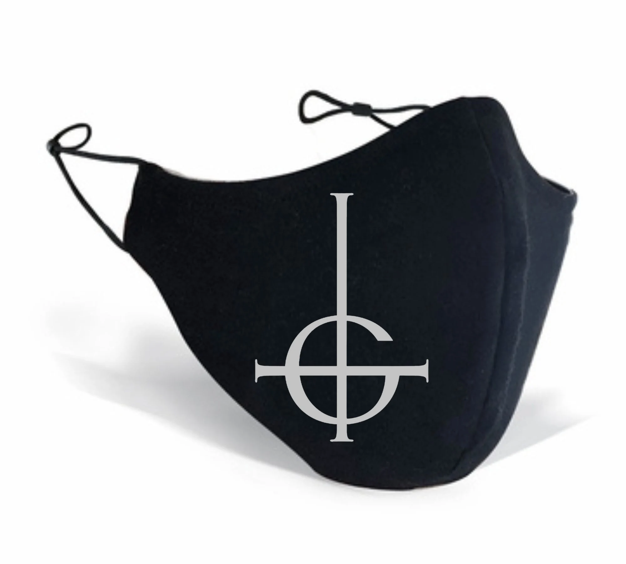 Ghost Black Face Mask with Grucifix