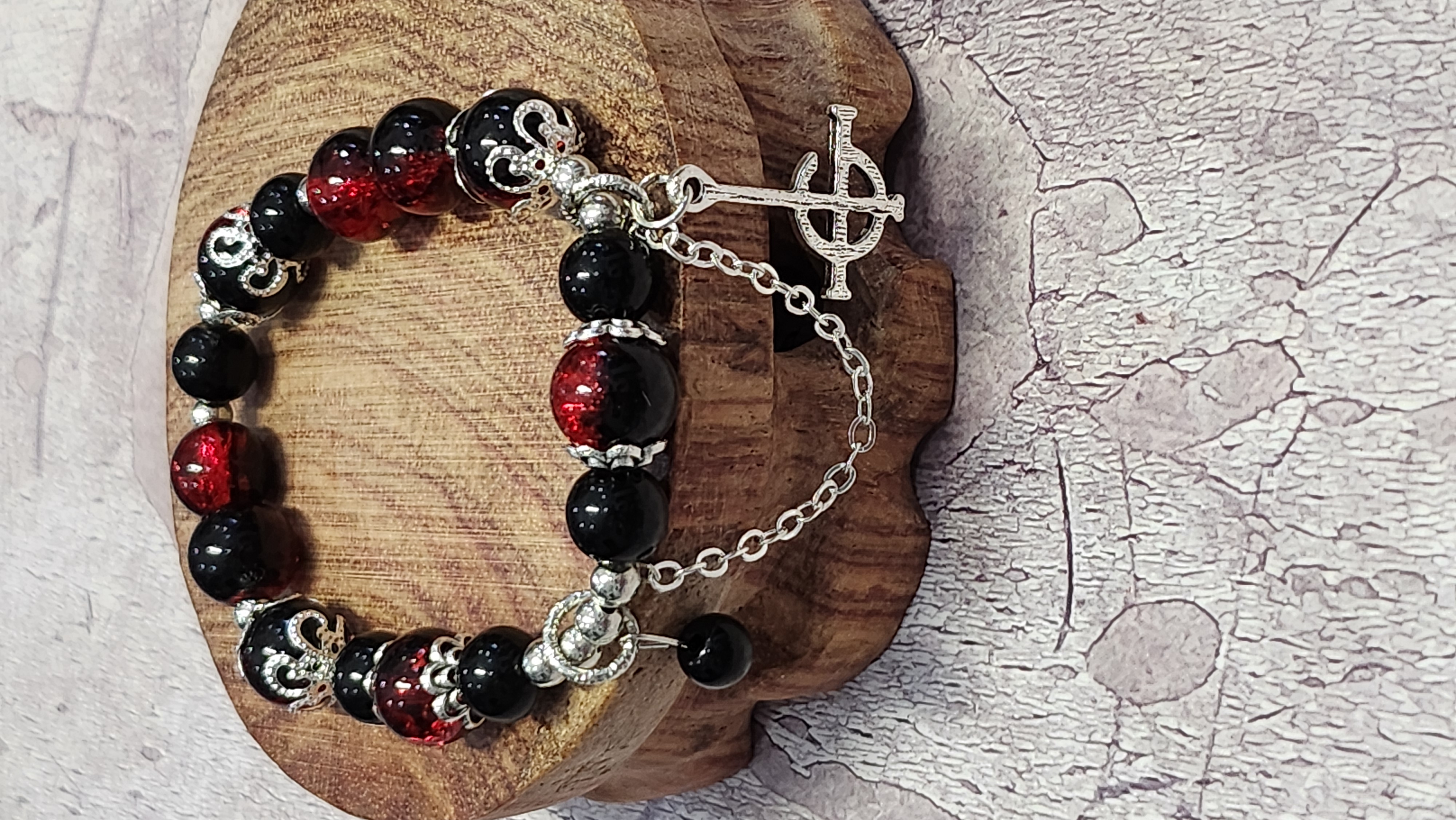 Grucifix Glass Beaded Bracelet