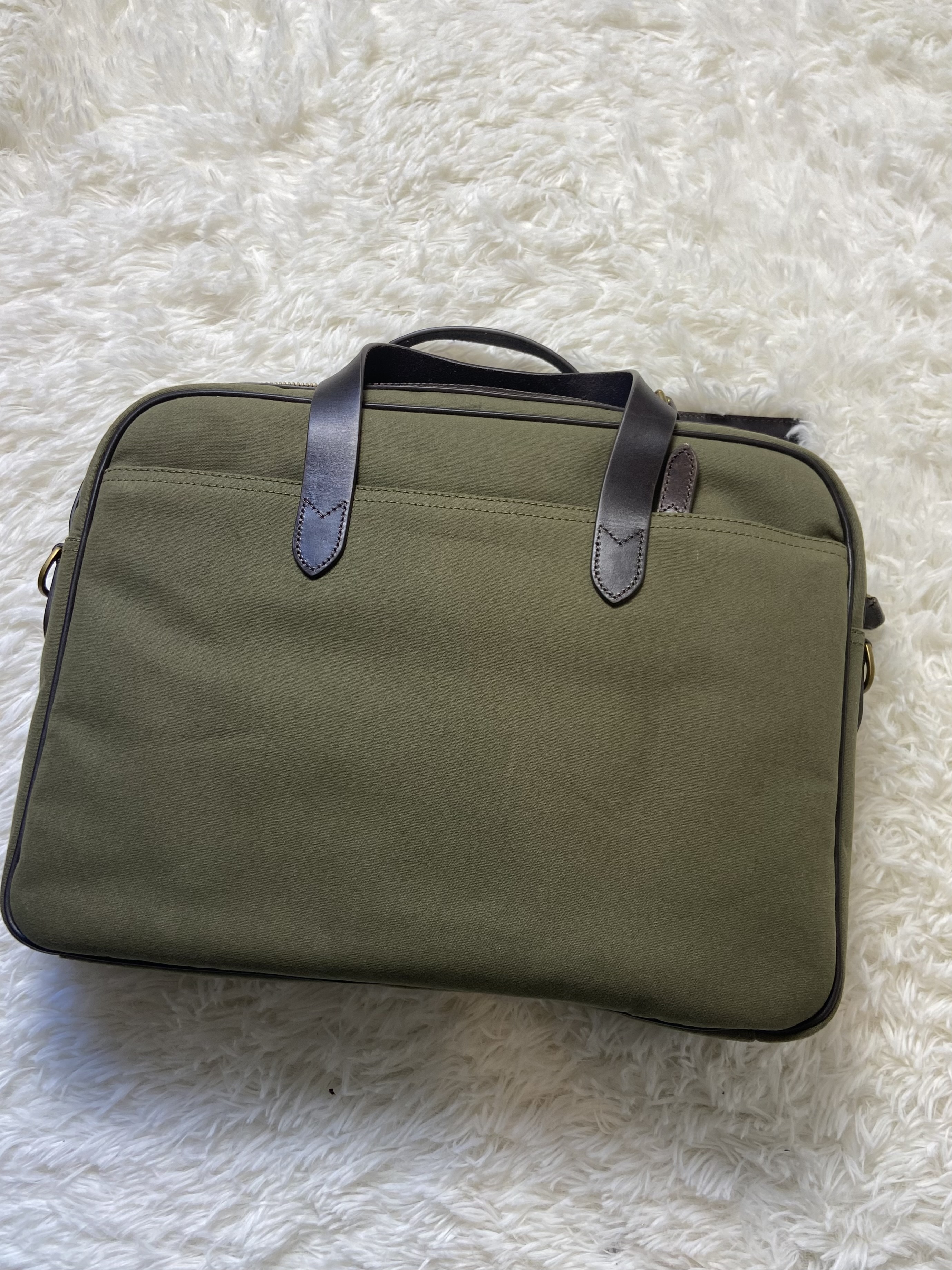 Porte document en toile bordée de cuir Ralph Lauren 
