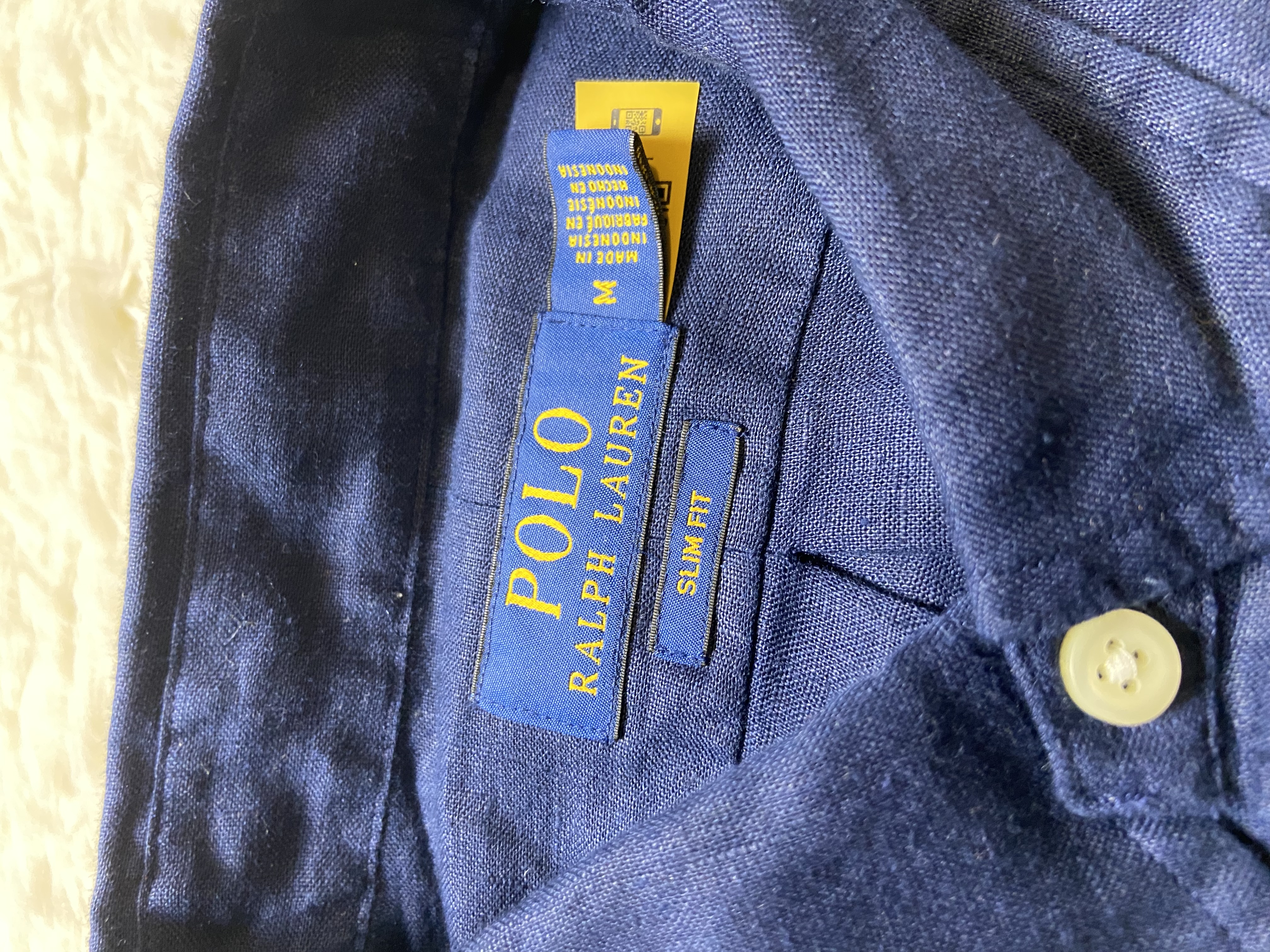 Chemise en lin bleu marine Ralph Lauren homme 