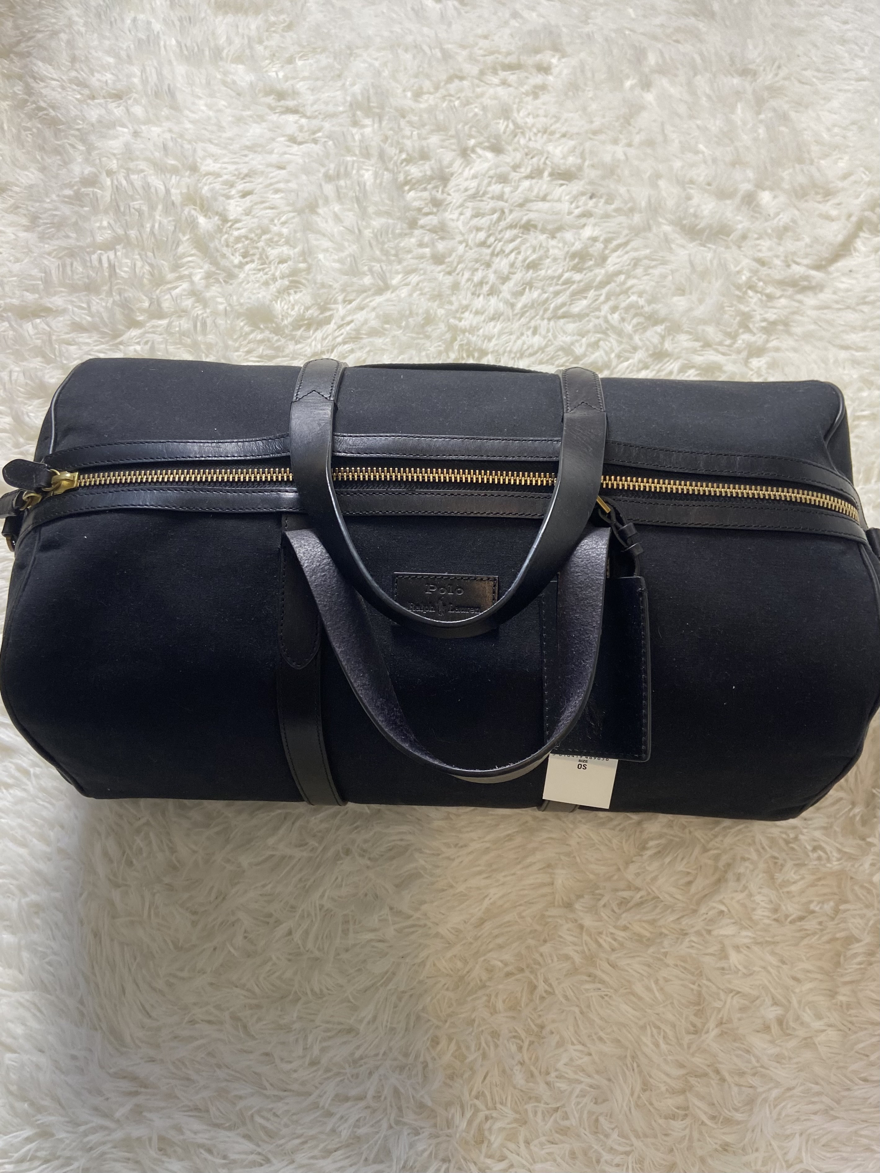 Sac de voyage week-end Ralph Lauren cuir et toile