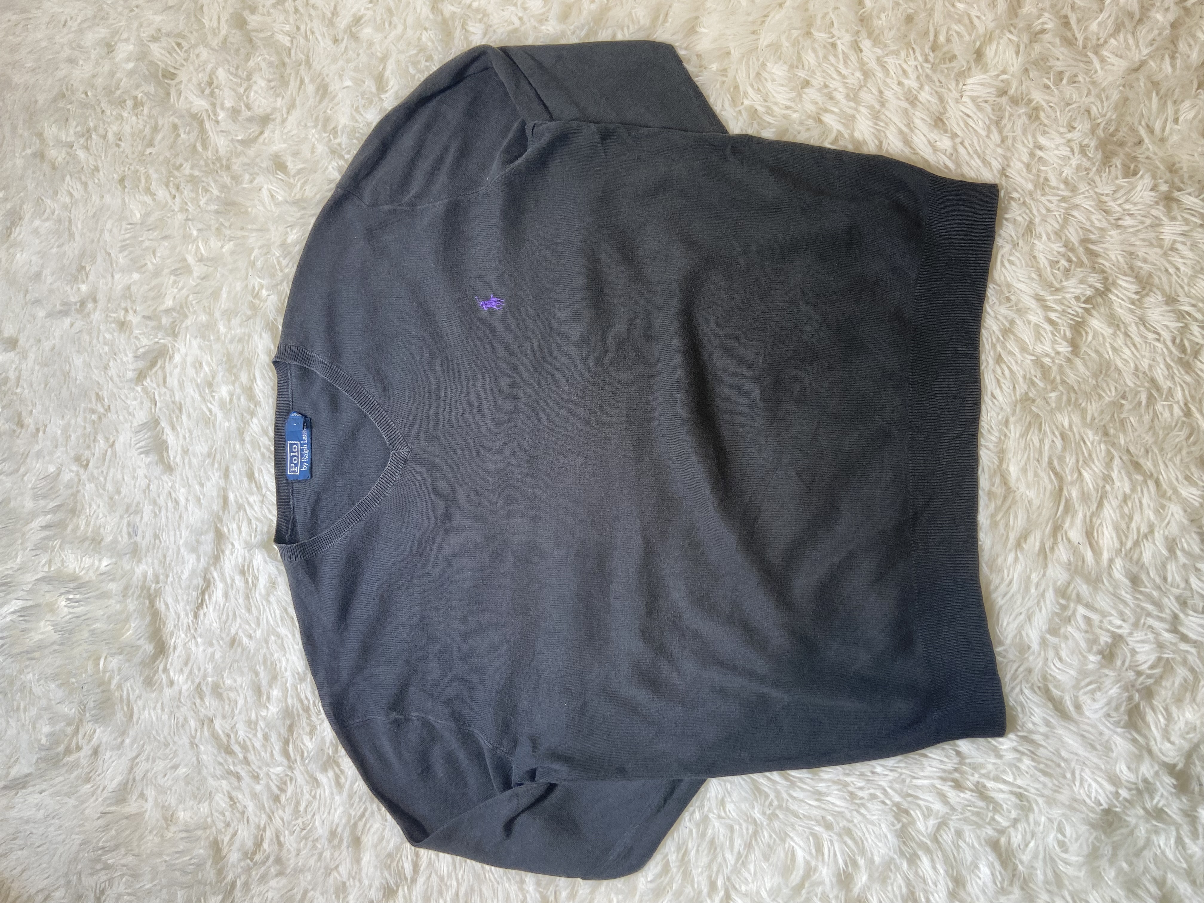 Pull à col V Ralph Lauren marron 