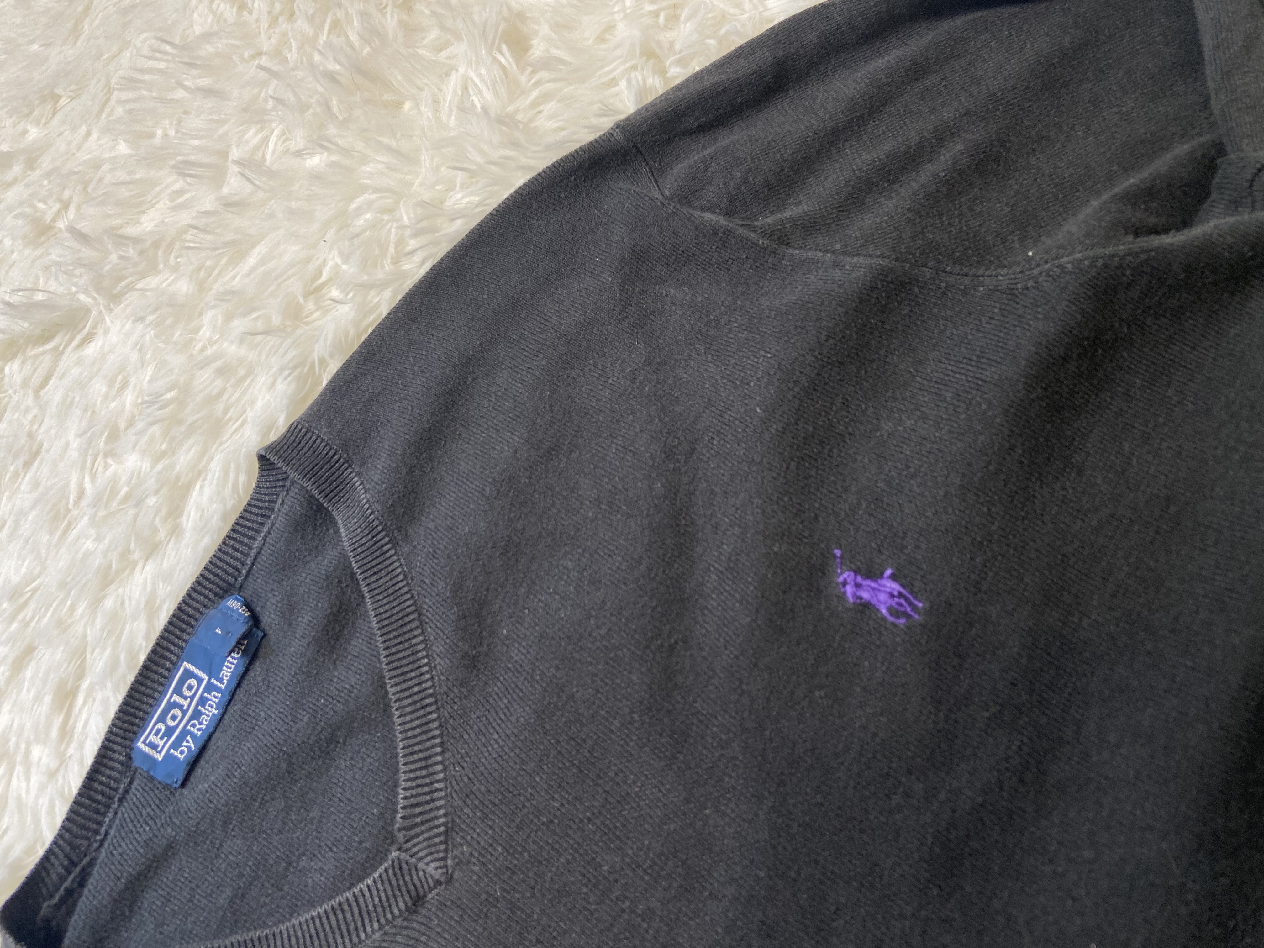 Pull à col V Ralph Lauren marron 