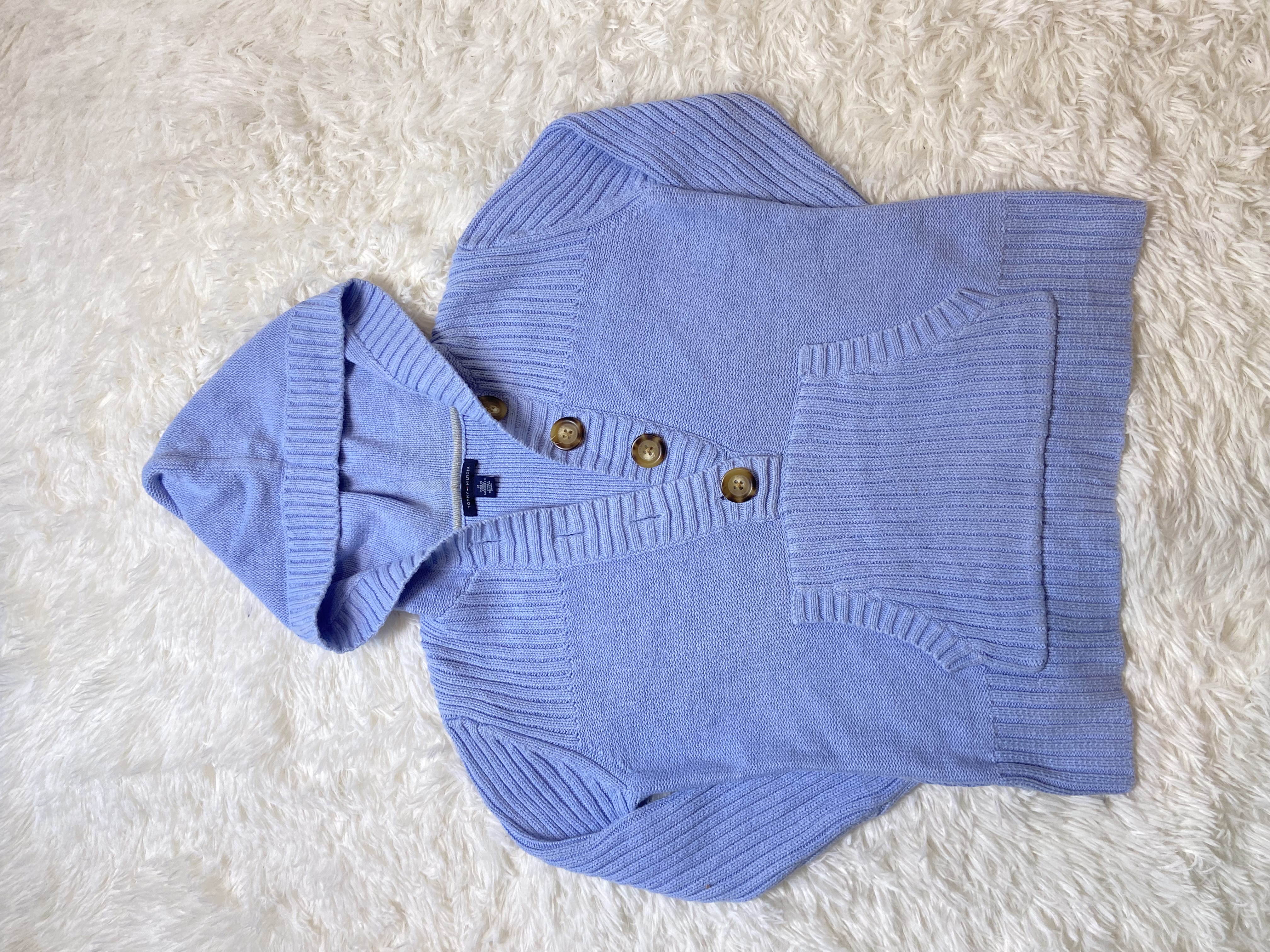 Pull à capuche Tommy Hilfiger bleu clair 