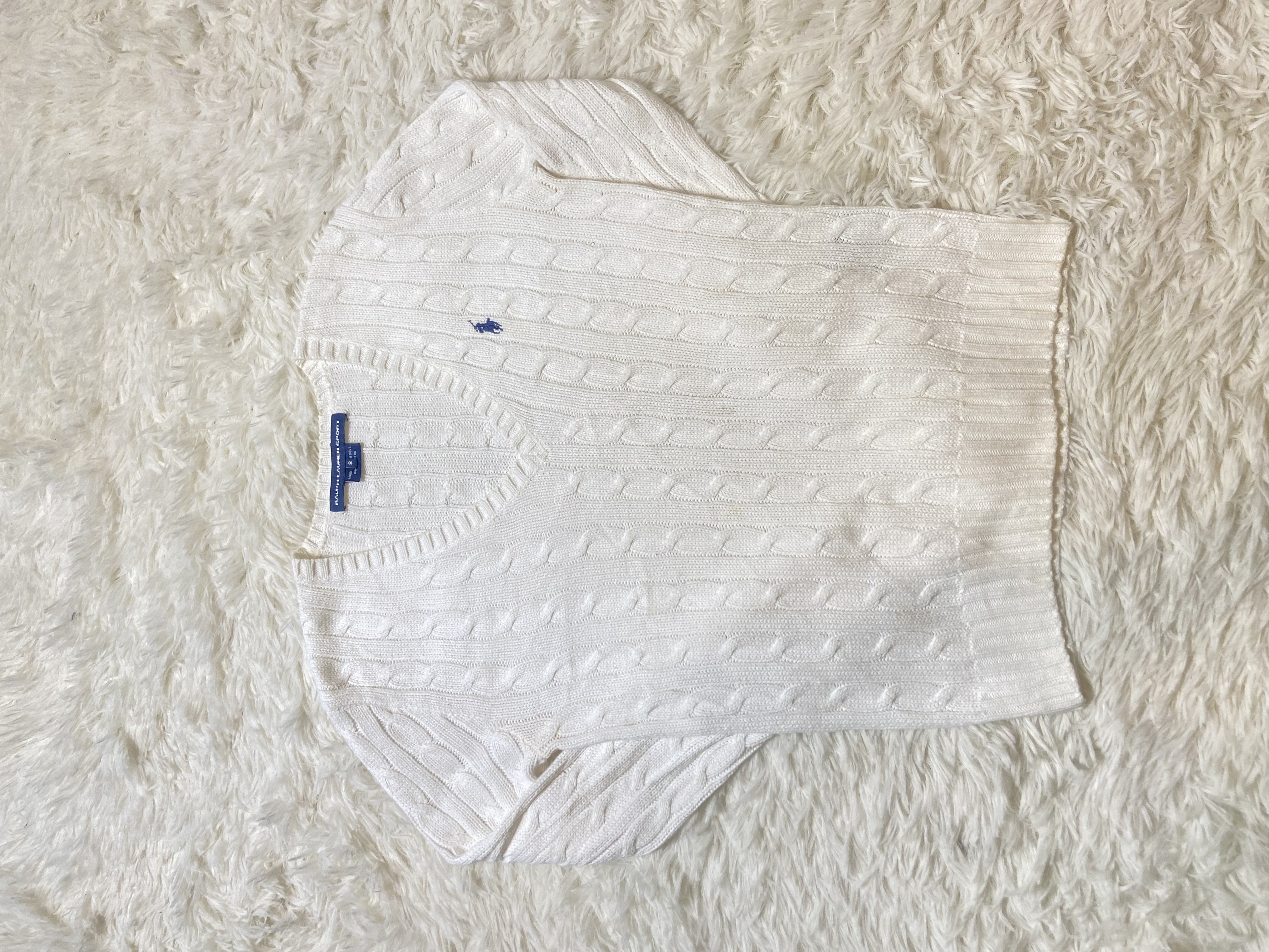 Pull torsadé à col V Ralph Lauren femme S 