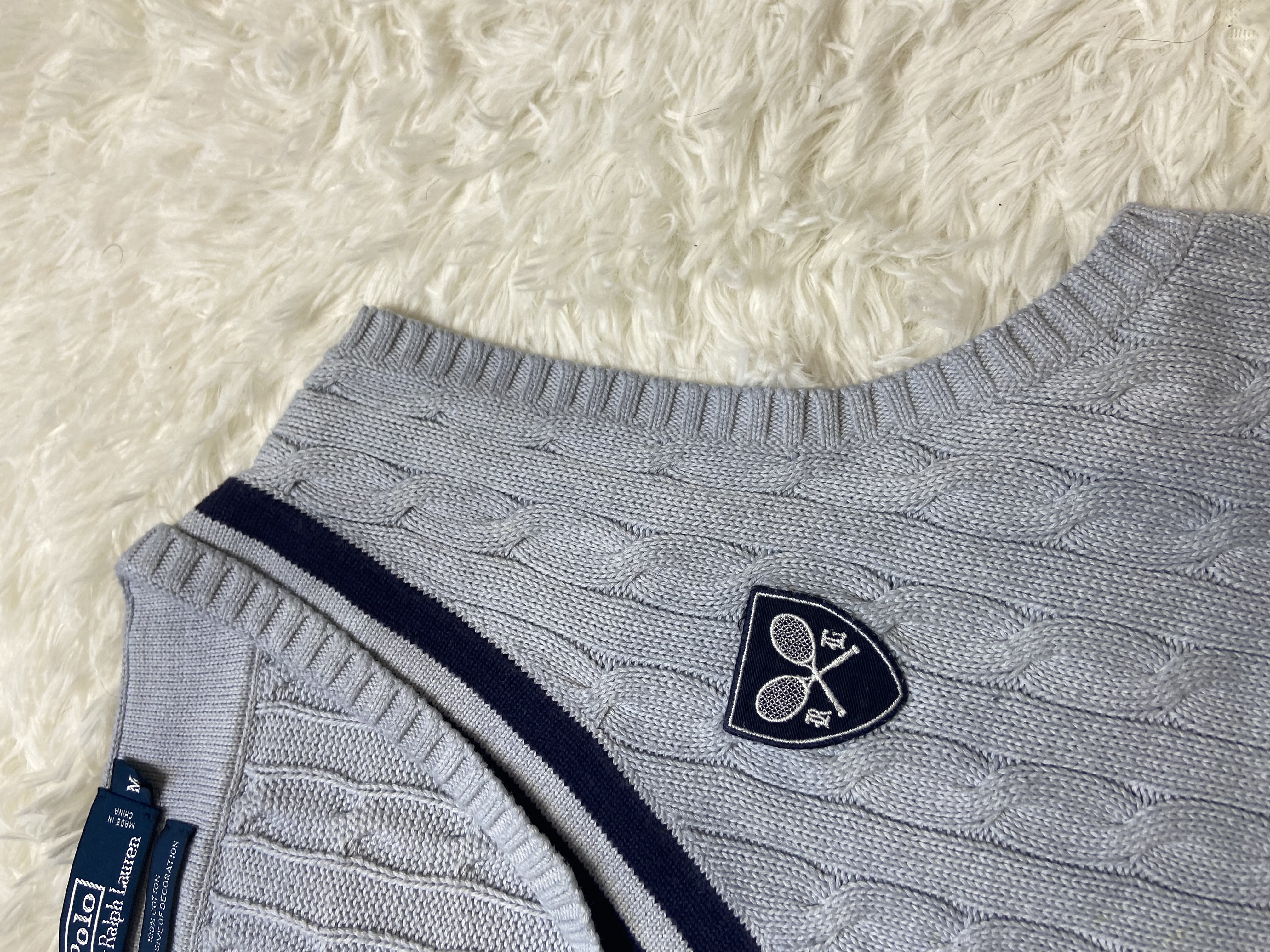 Pull débardeur torsadé cricket Ralph Lauren Wimbledon Homme M