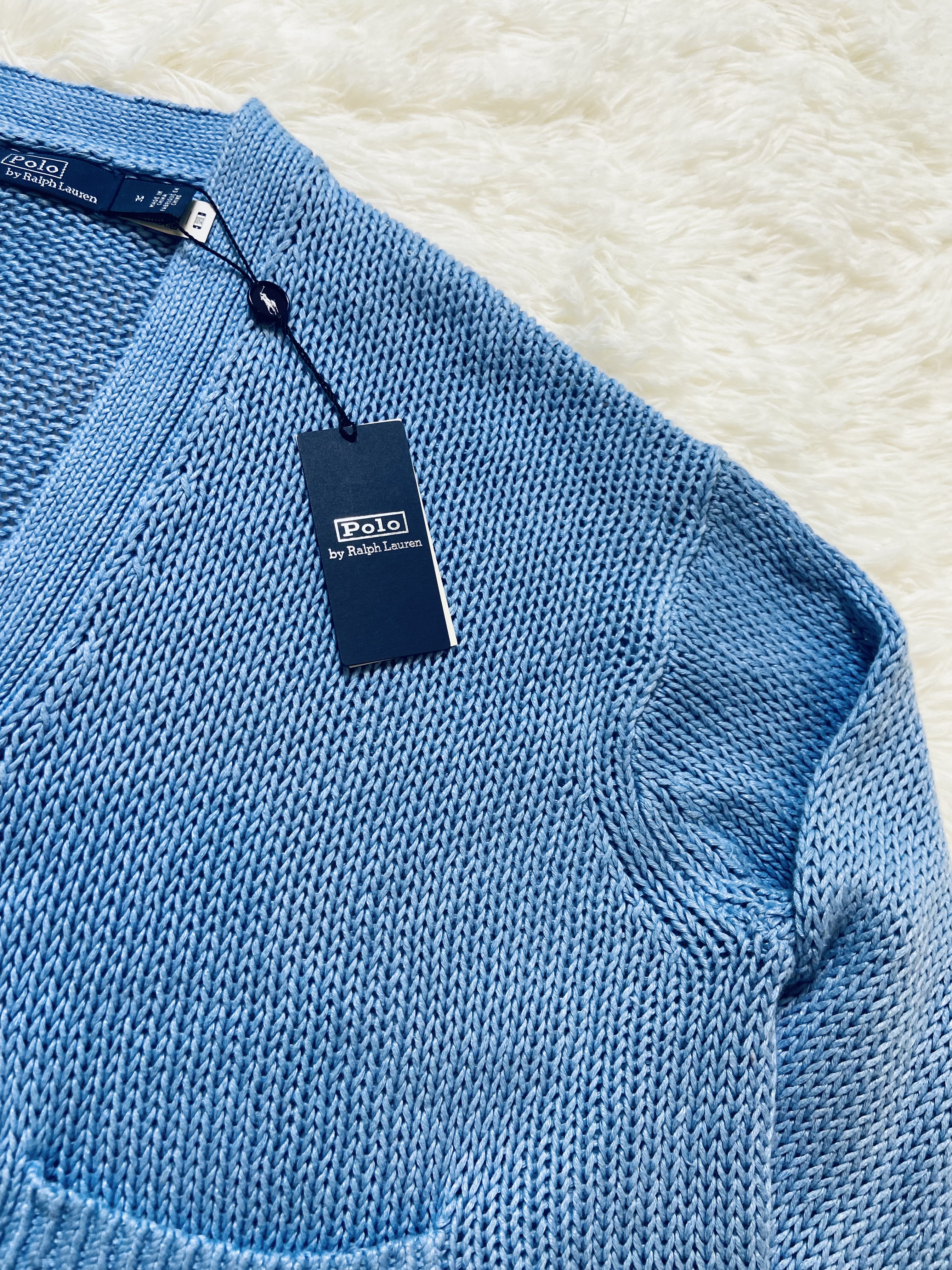 Cardigan en maille Ralph Lauren bleu clair 