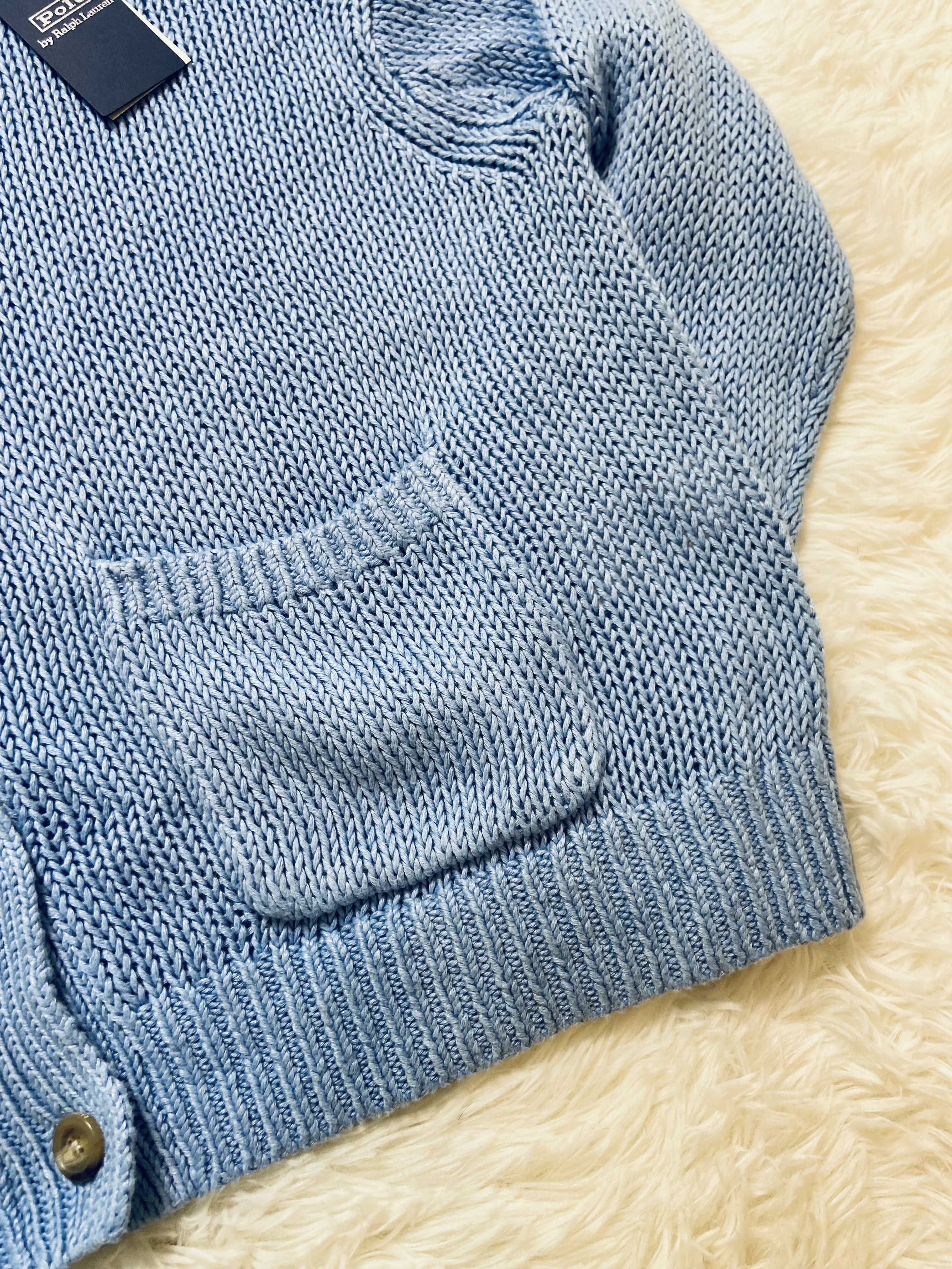 Cardigan en maille Ralph Lauren bleu clair 