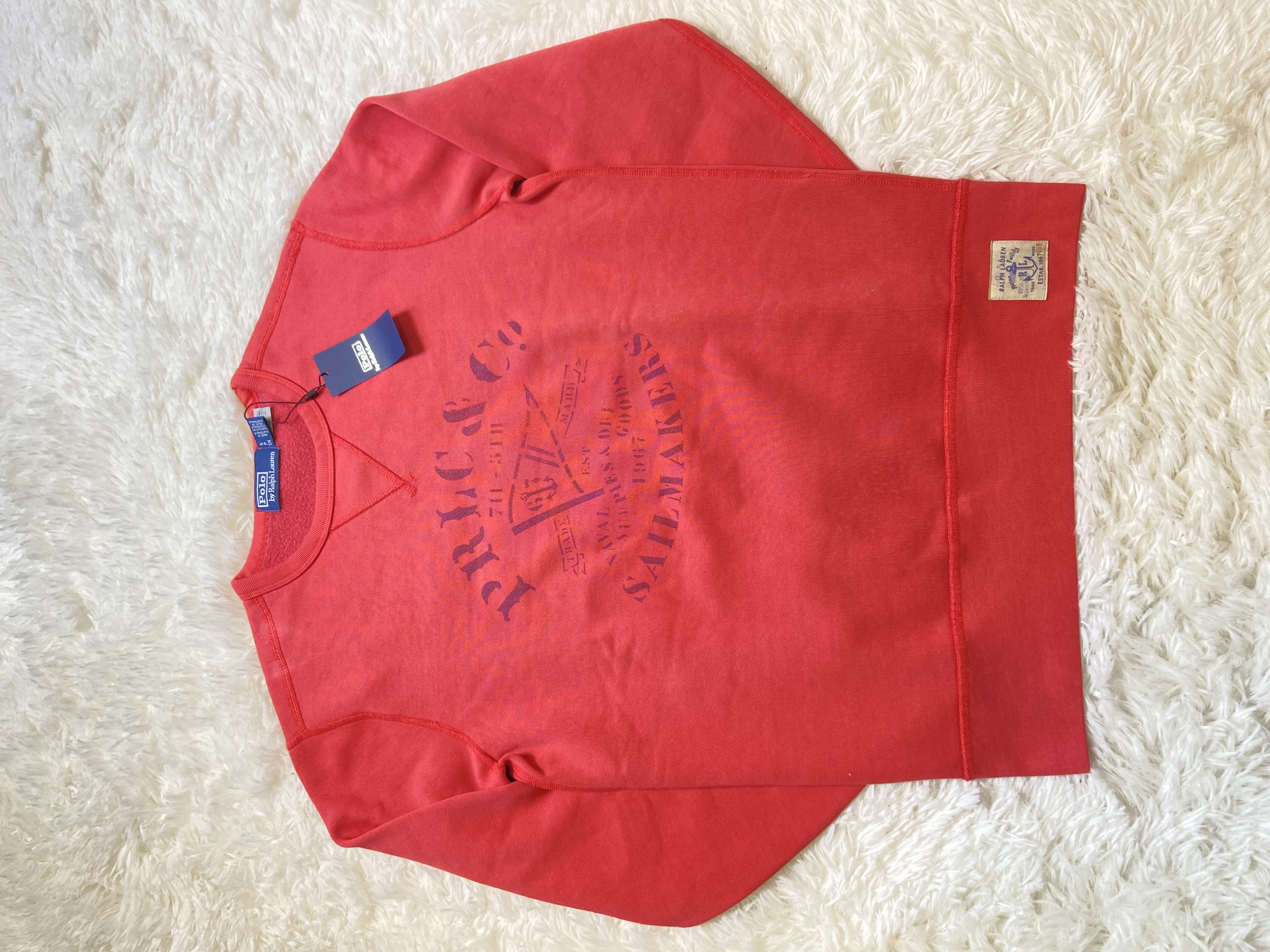 Sweat col rond Ralph Lauren Corail