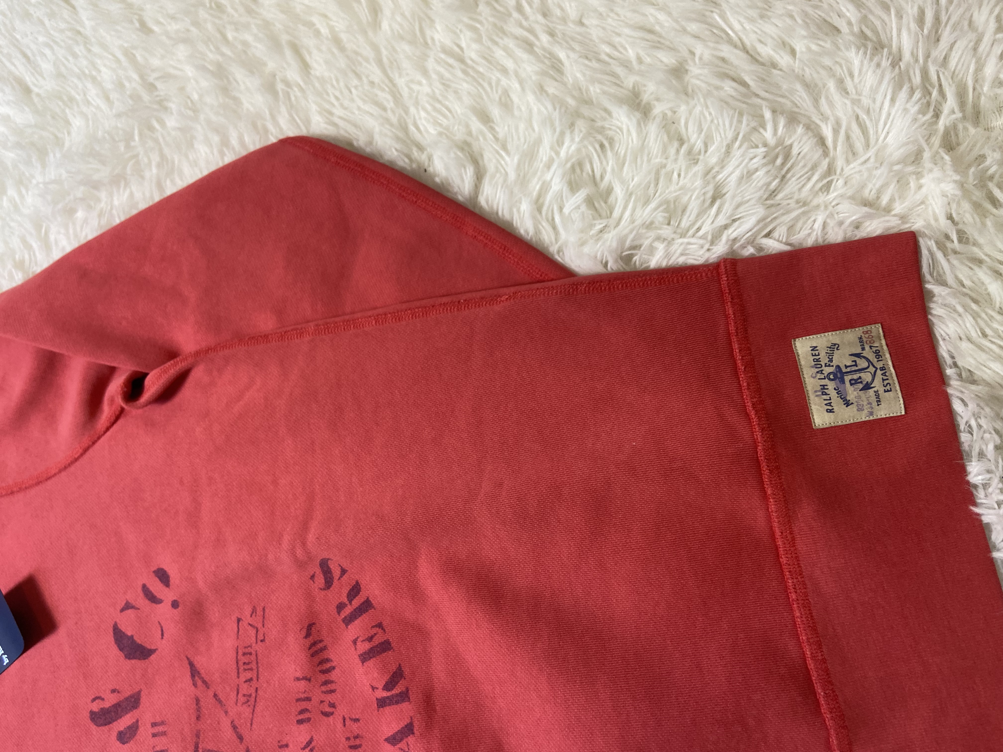 Sweat col rond Ralph Lauren Corail