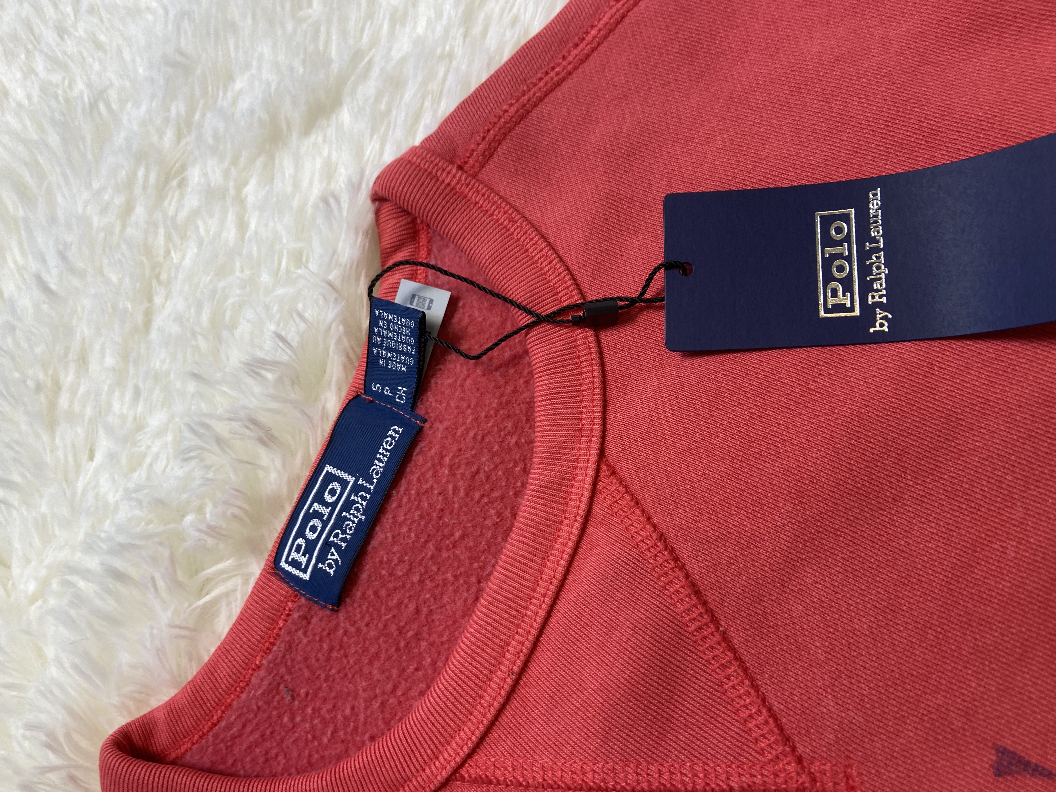 Sweat col rond Ralph Lauren Corail