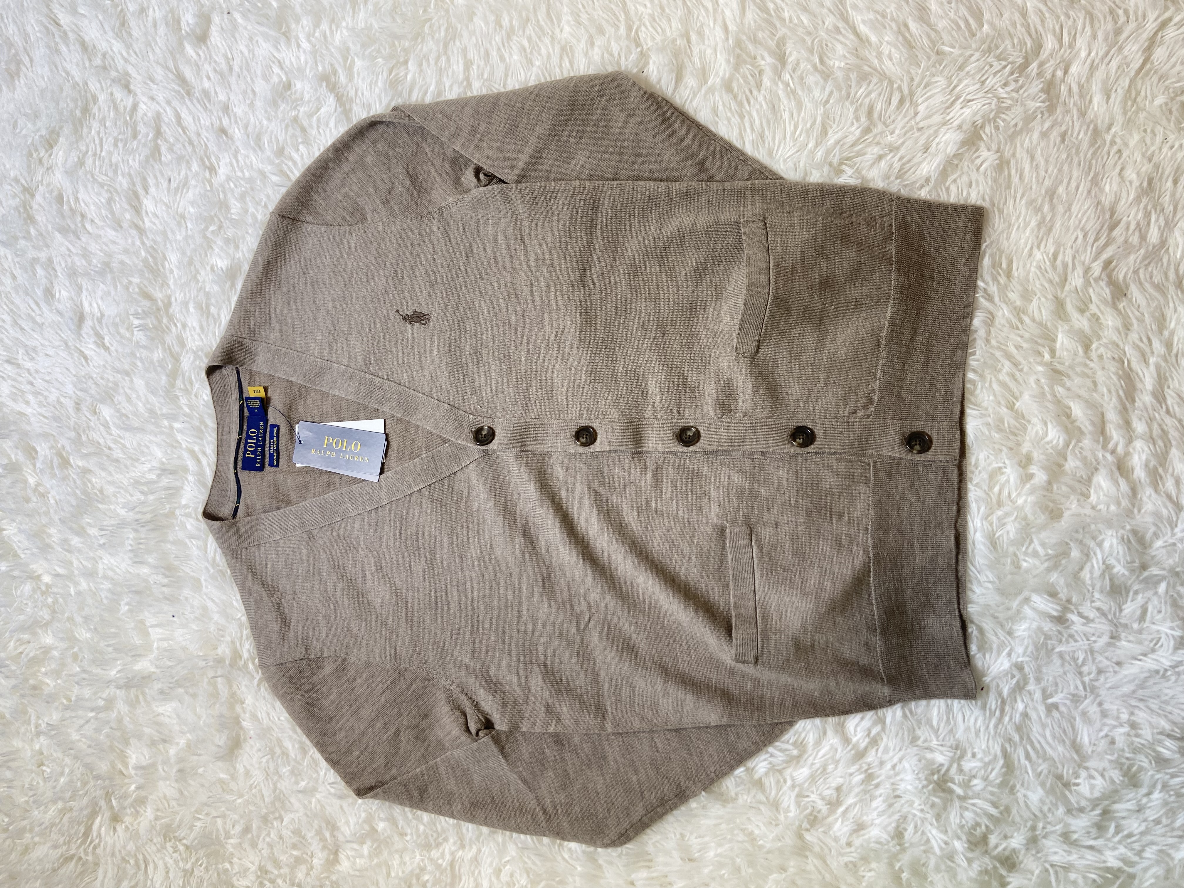Cardigan Ralph Lauren en laine beige 