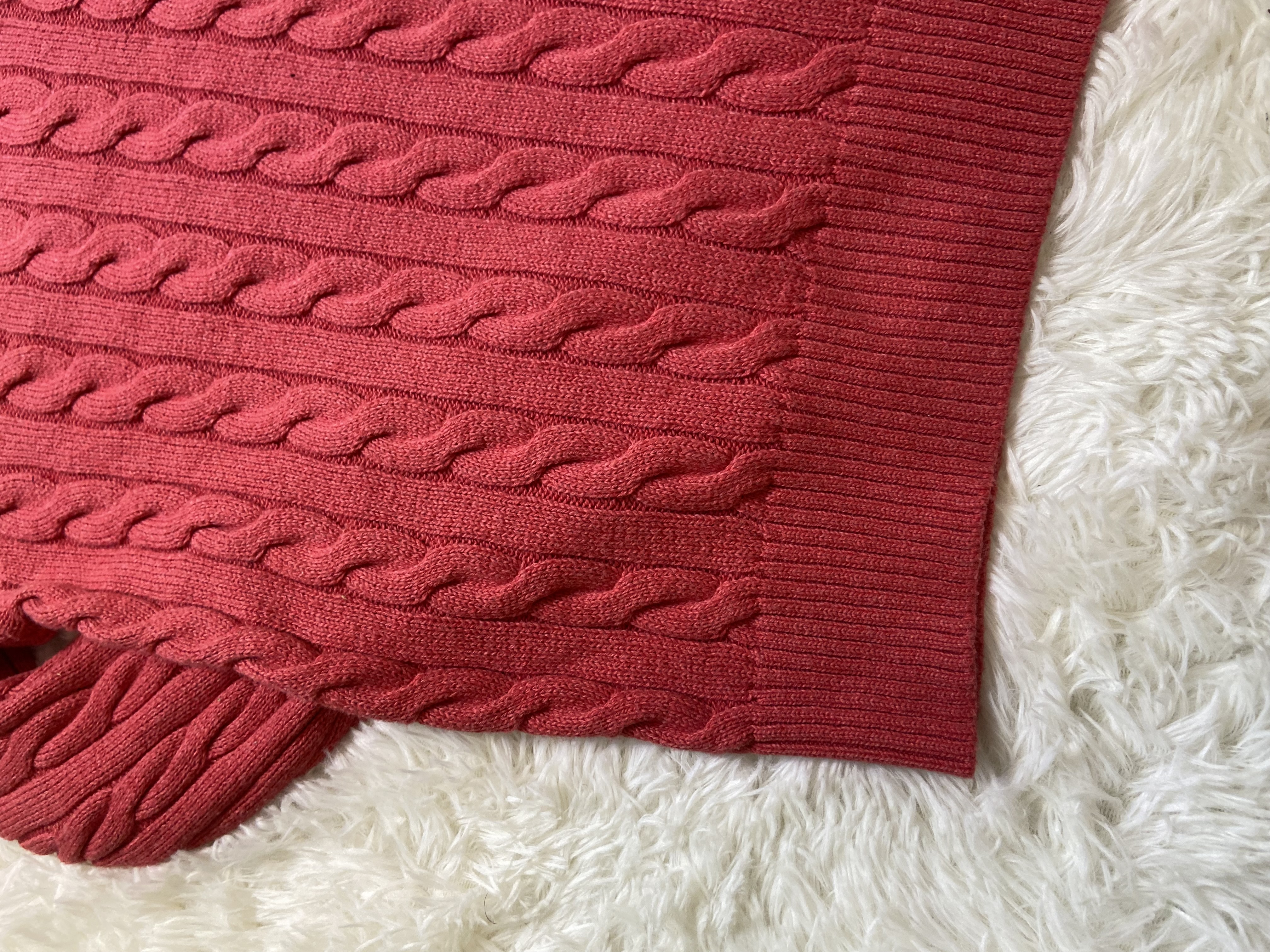 Pull torsadé Ralph Lauren corail 