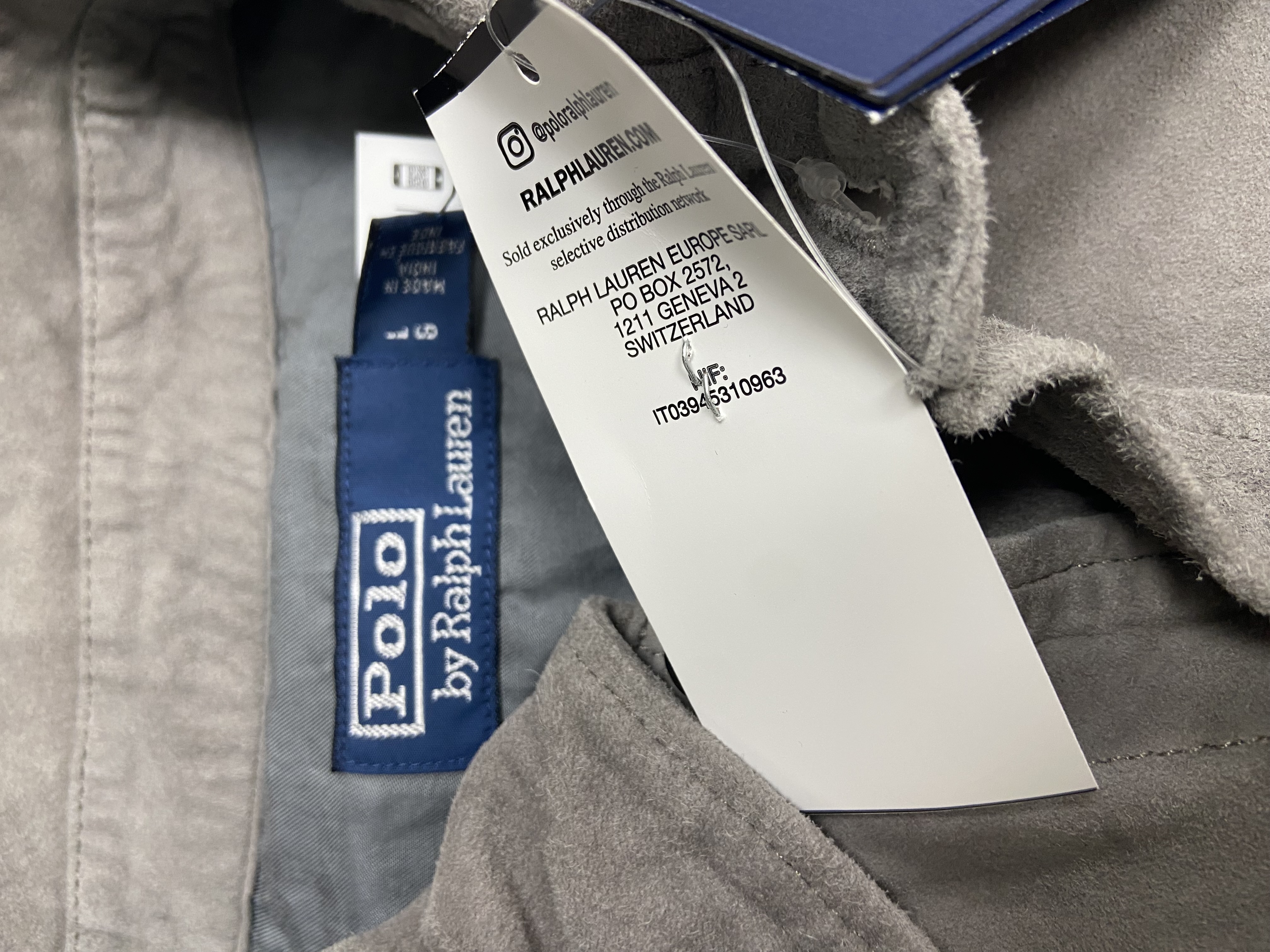 Veste Ralph Lauren en daim gris 