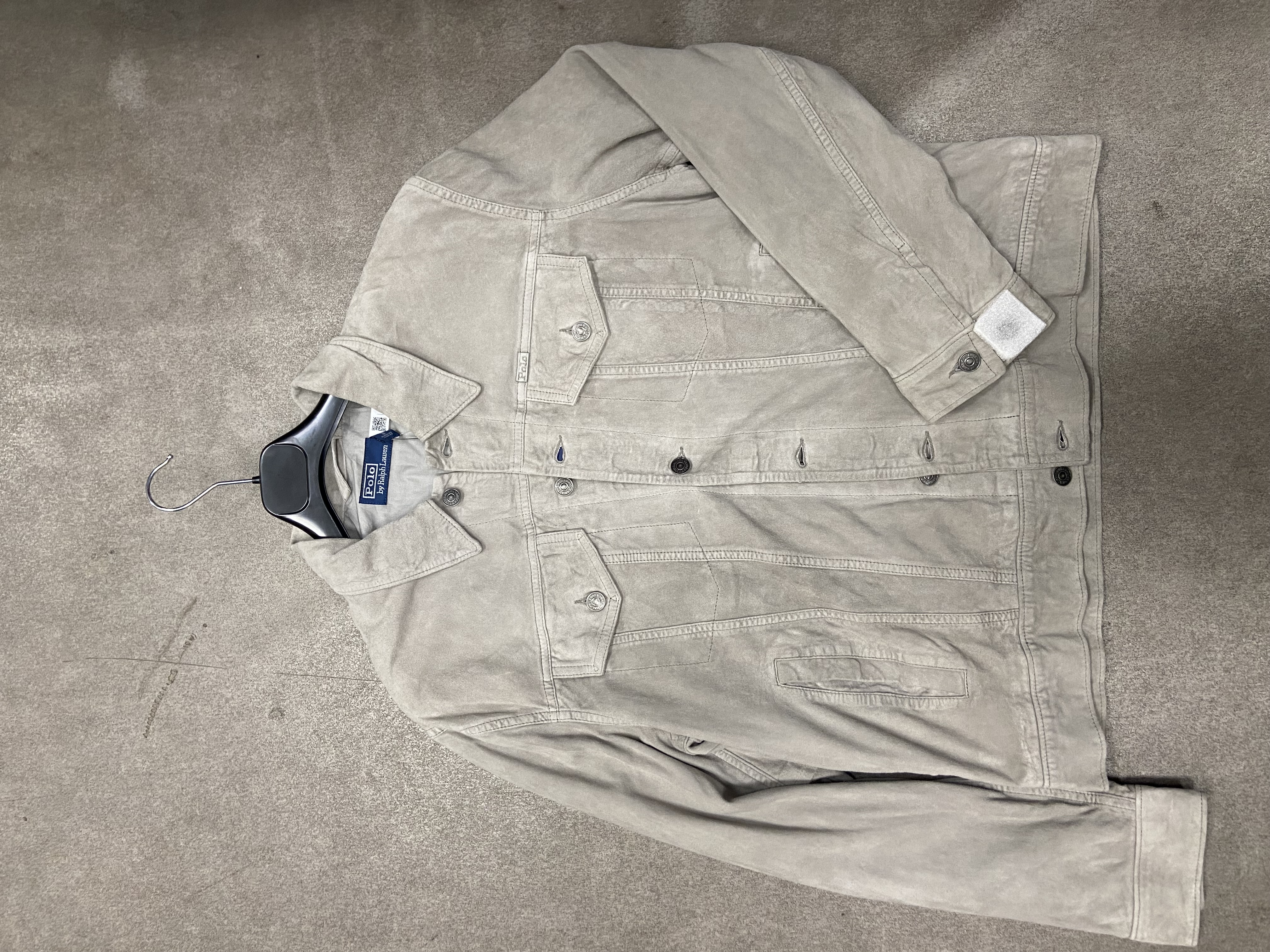 Veste en daim Ralph Lauren grise clair