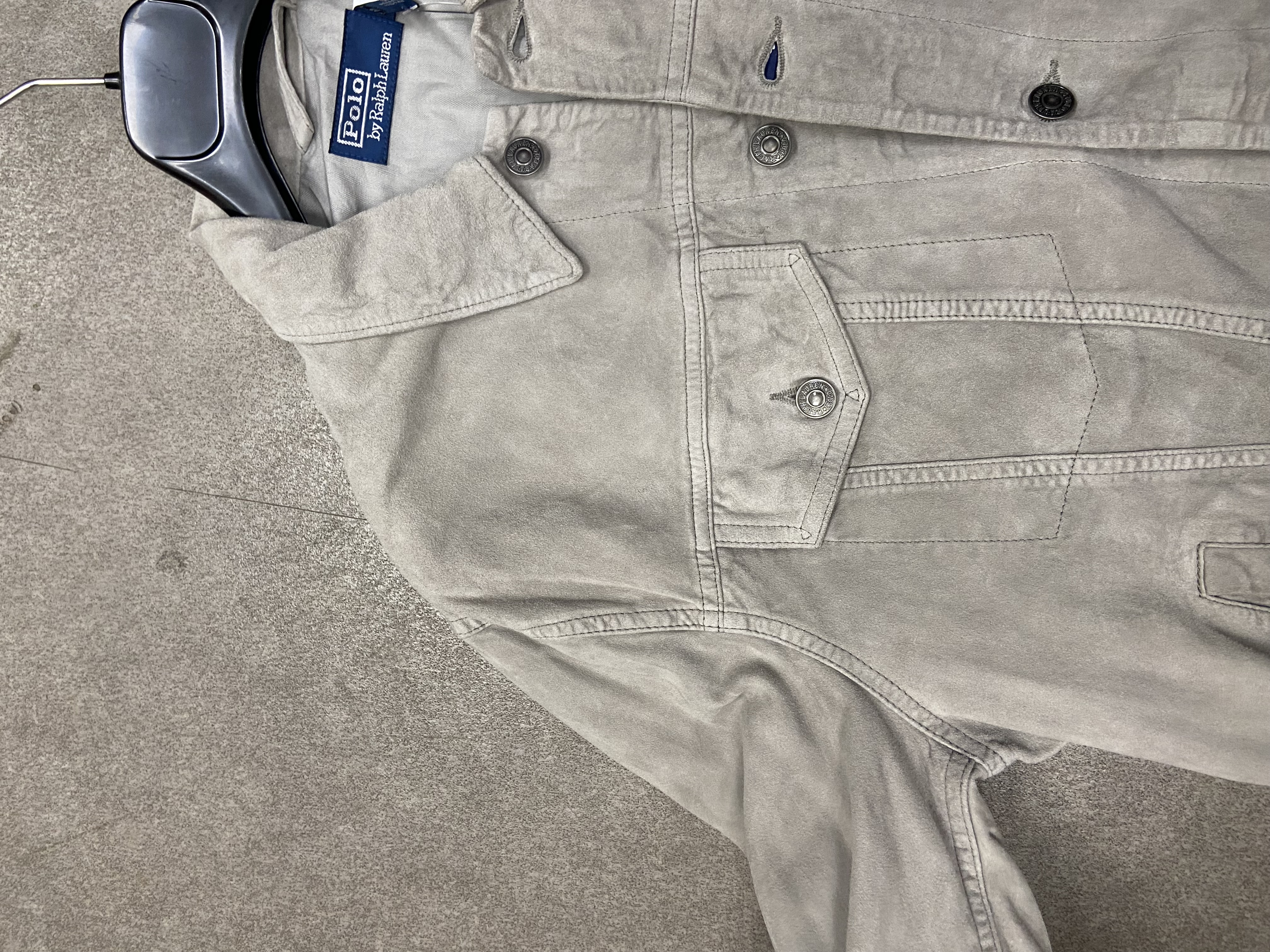 Veste en daim Ralph Lauren grise clair