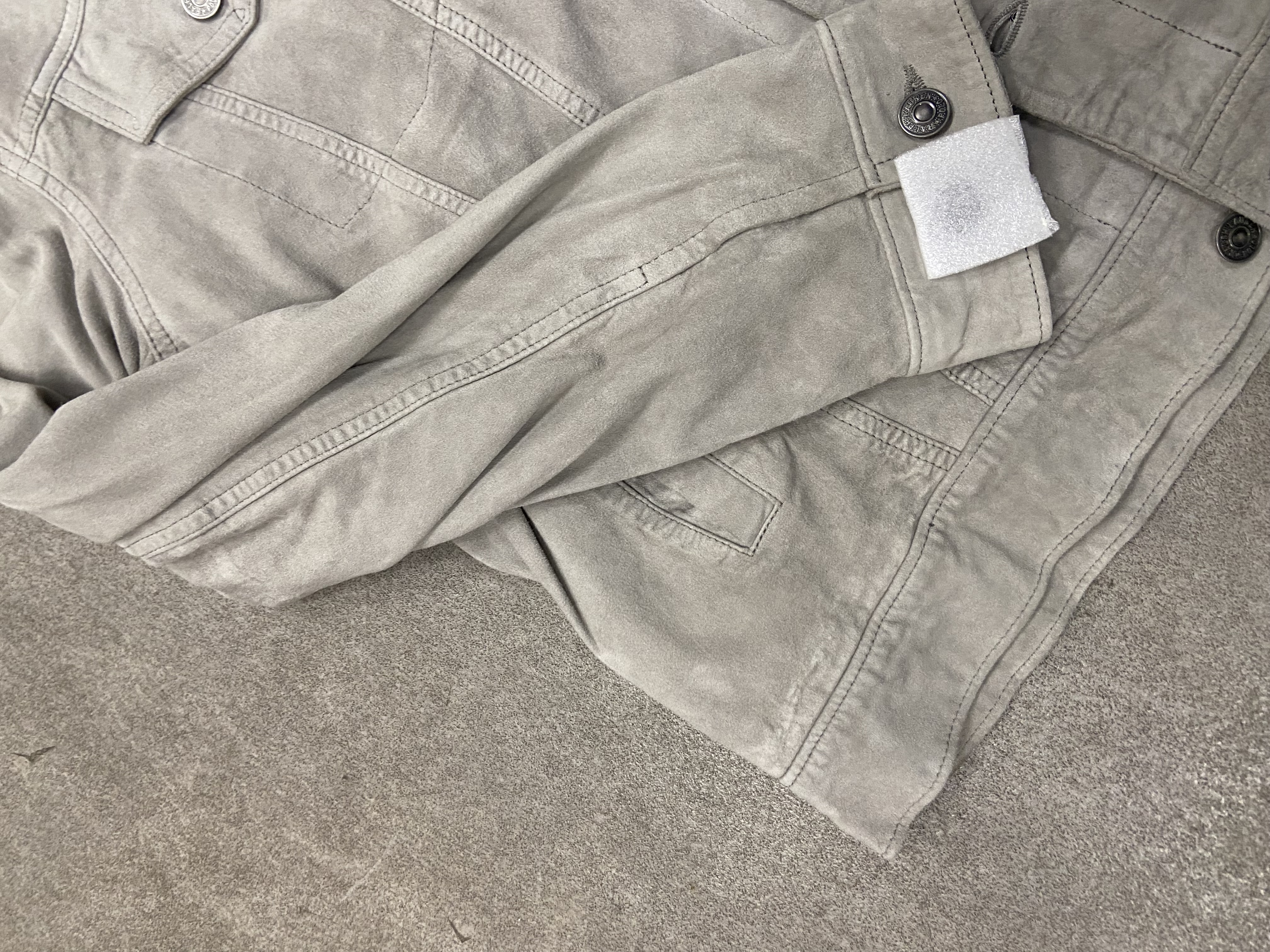 Veste en daim Ralph Lauren grise clair