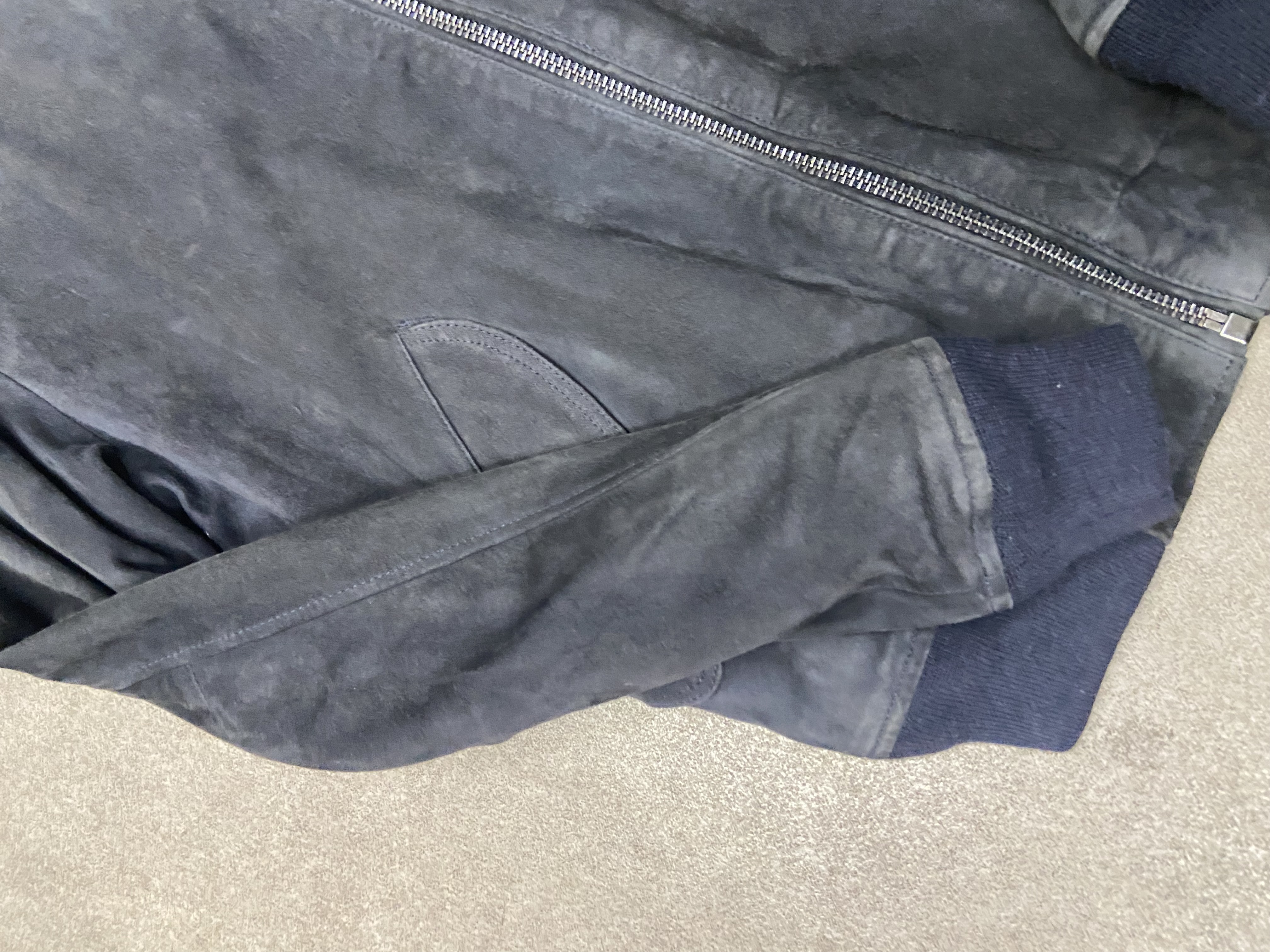Veste Bomber en daim bleu marine Ralph Lauren 