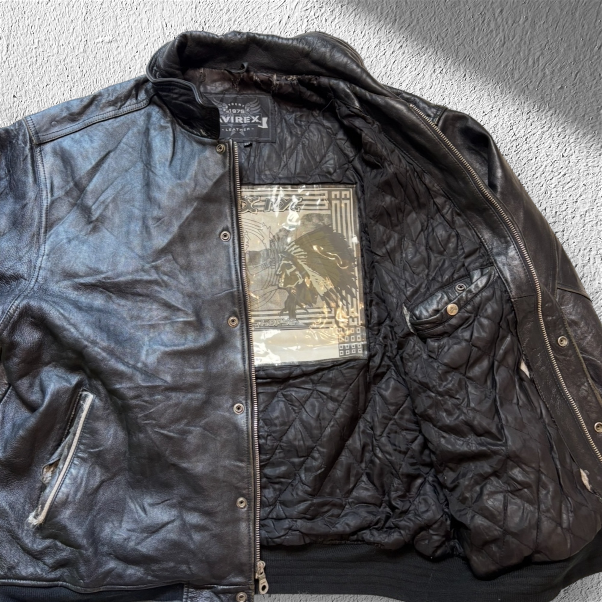 Avirex Vintage Leather Jacket Native American