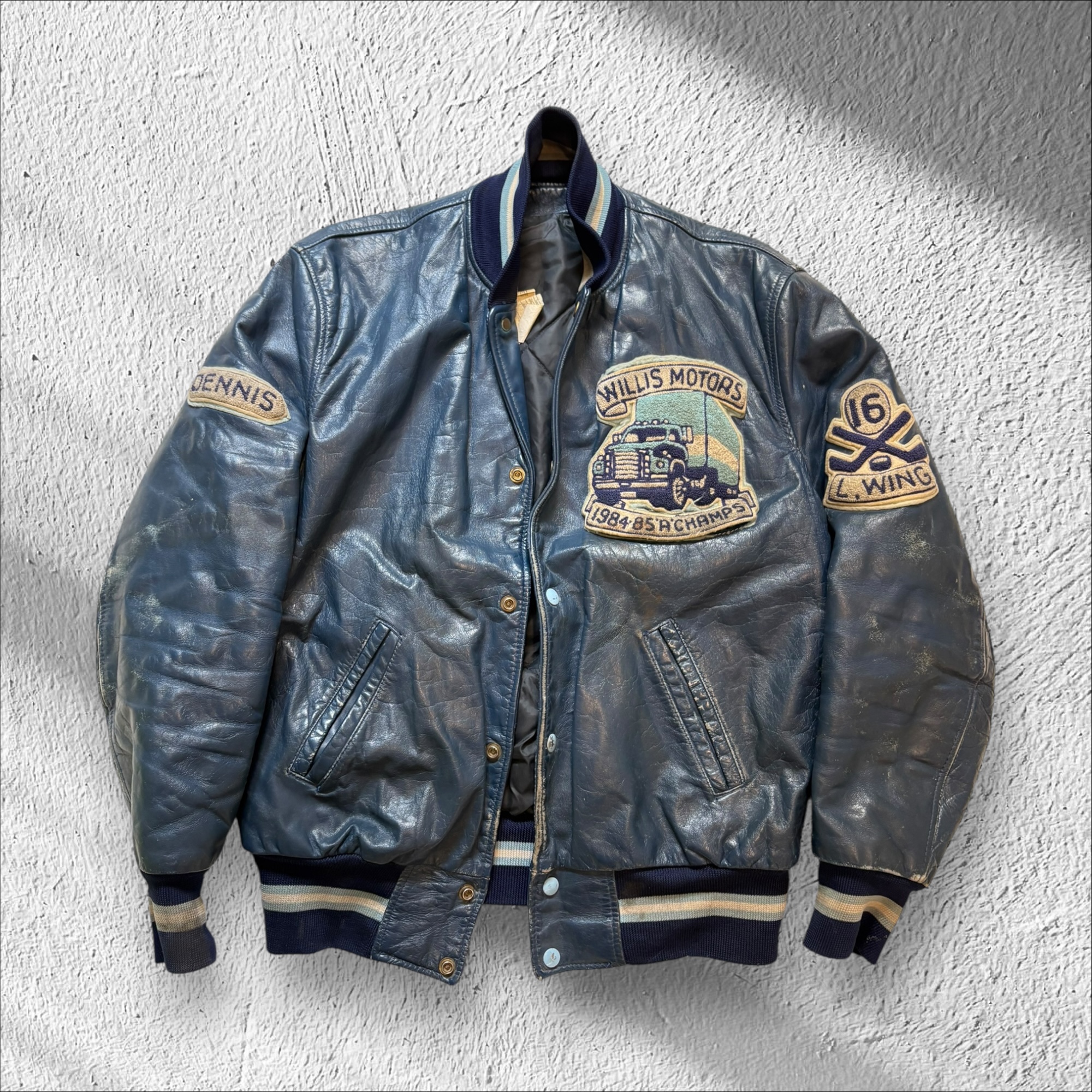 Leather Varsity Jacket Willis Motors