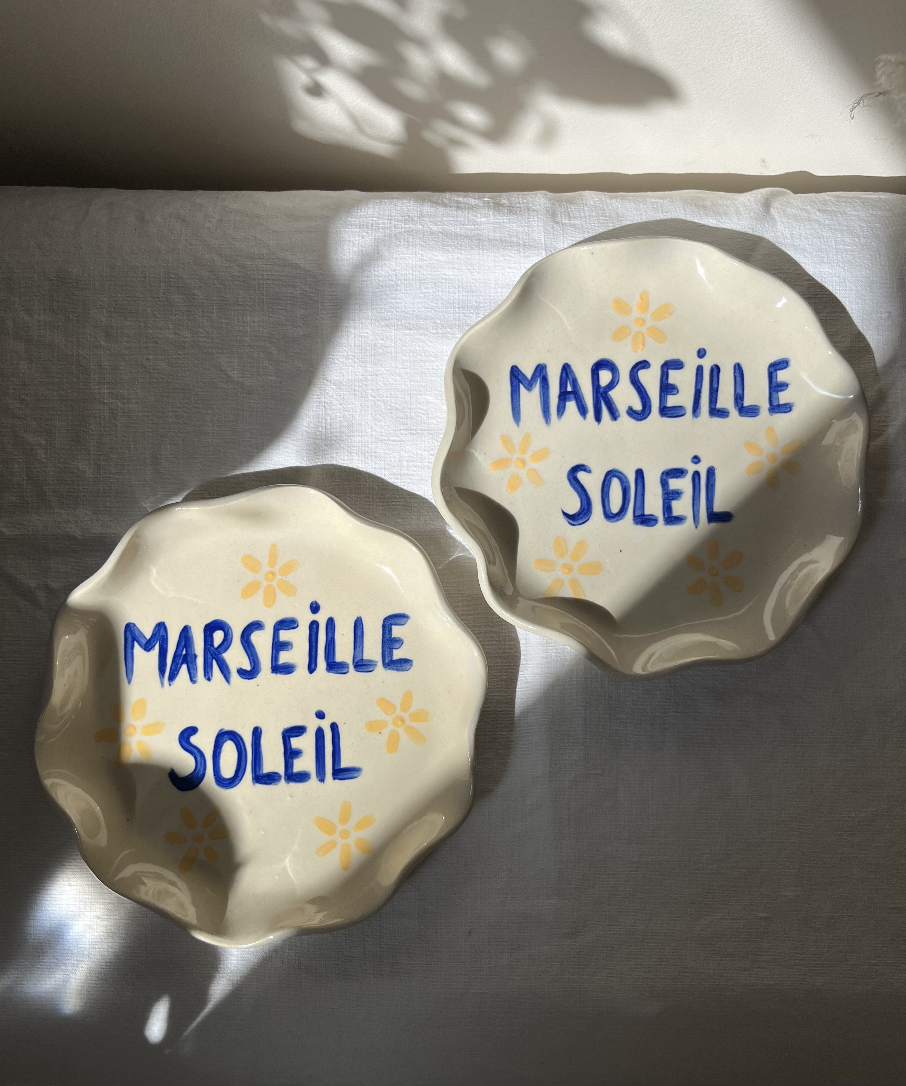 Petite assiette vague "Marseille soleil"