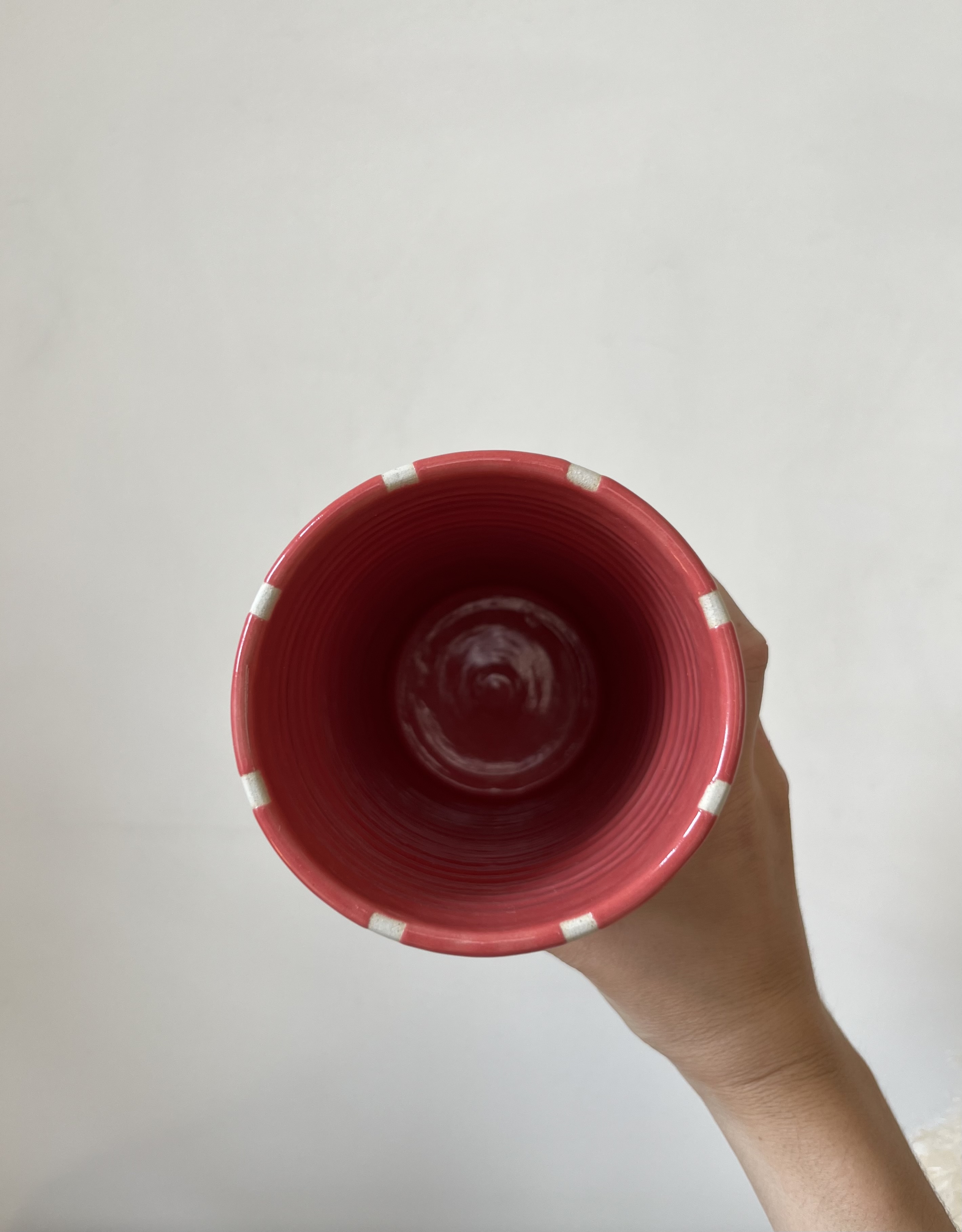 Vase quadrillé corail